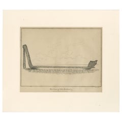 Kriegskanu von Neuseeland - Antiker Kupferstich eines Māori Waka, um 1802