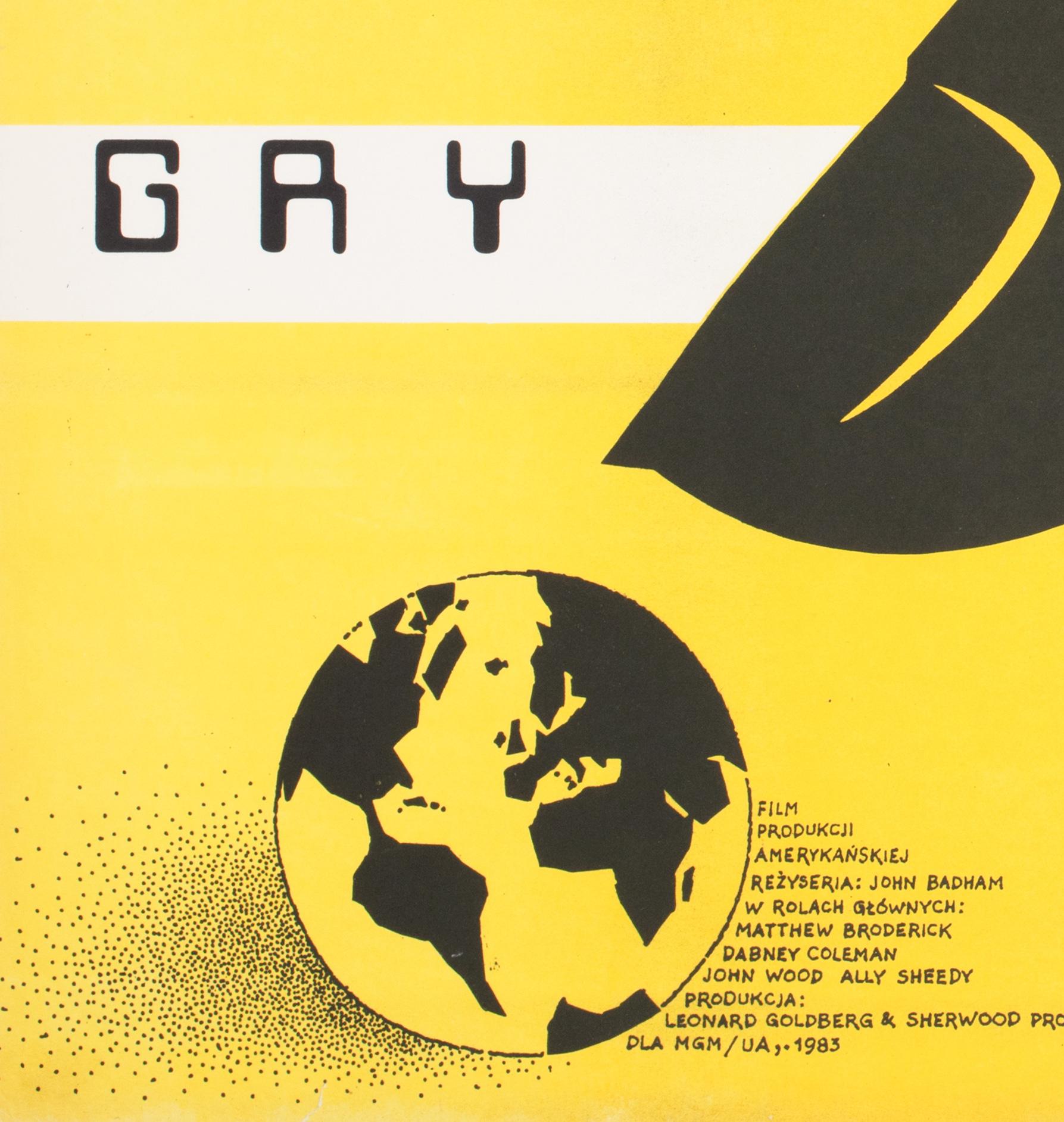 Papier Affiche B1 polonaise du film WAR GAMES 1985, MIECZYSLAW WASILEWSKI en vente