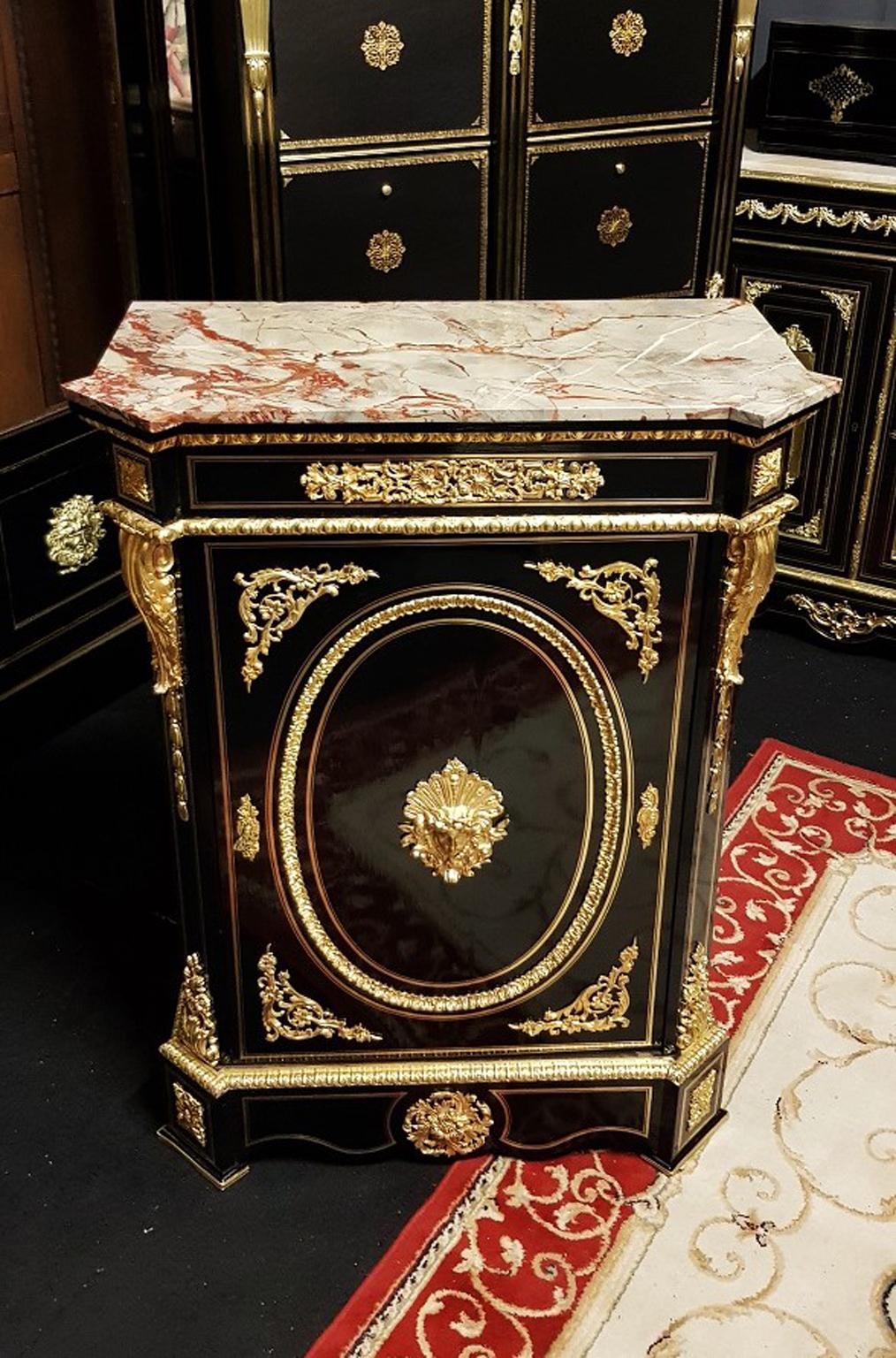Boulle Marquetry War Goddess Cabinet, Napoleon III, France 1869 In Good Condition In Paris, FR