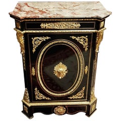 Boulle Marquetry War Goddess Cabinet, Napoleon III, France 1869