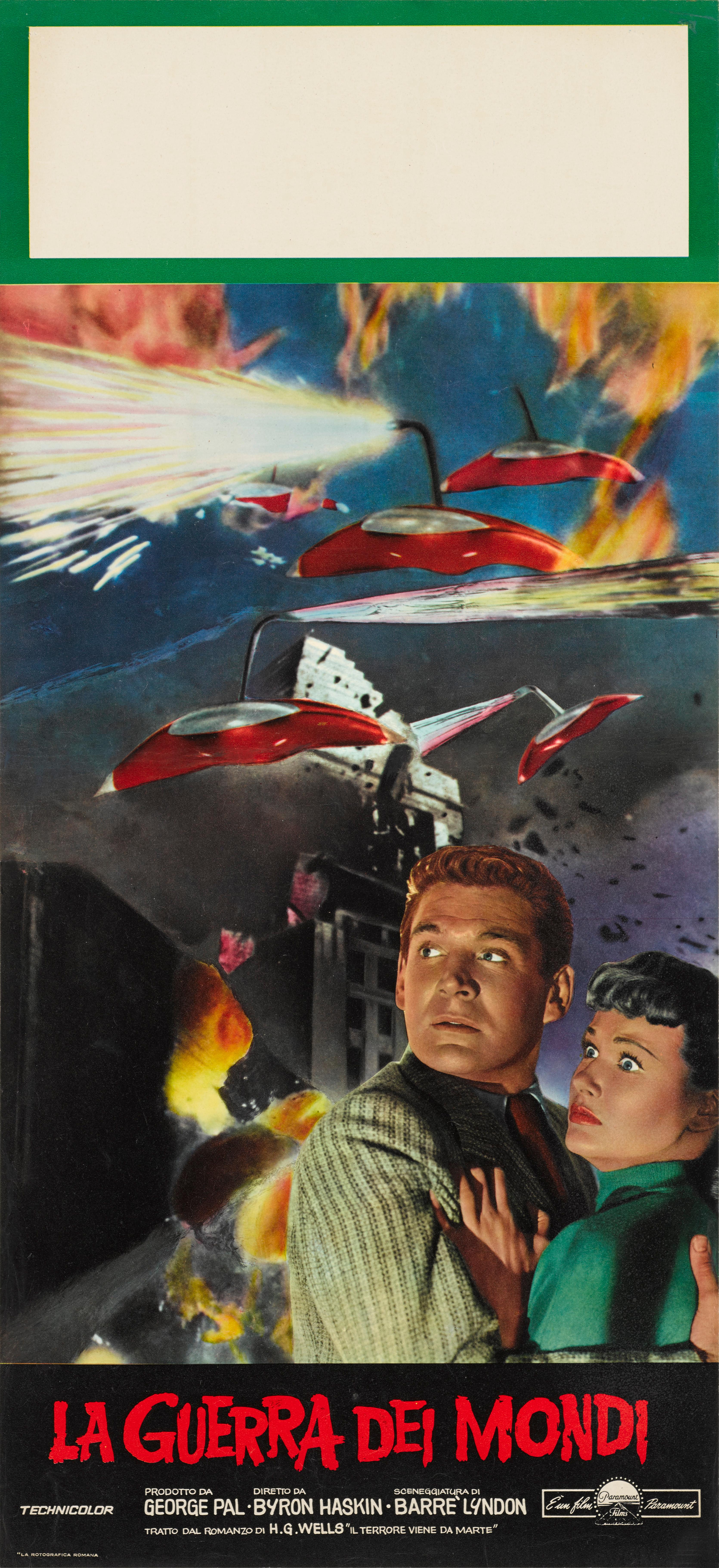 Original Italian posters for the 1953 science fiction film War of the Worlds.
This artwork on this poster was created for the films 1960s re-release and features some of the best artwork on this title.