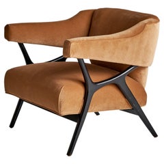 Ward Bennet, Lounge Chair, Wood, Velvet, USA, 1958