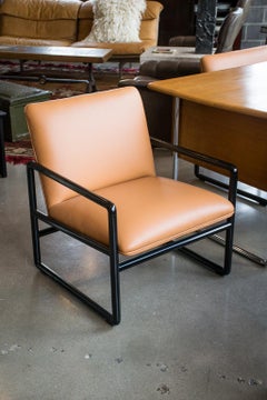 Ward Bennett Armchairs in Leather, 1960s