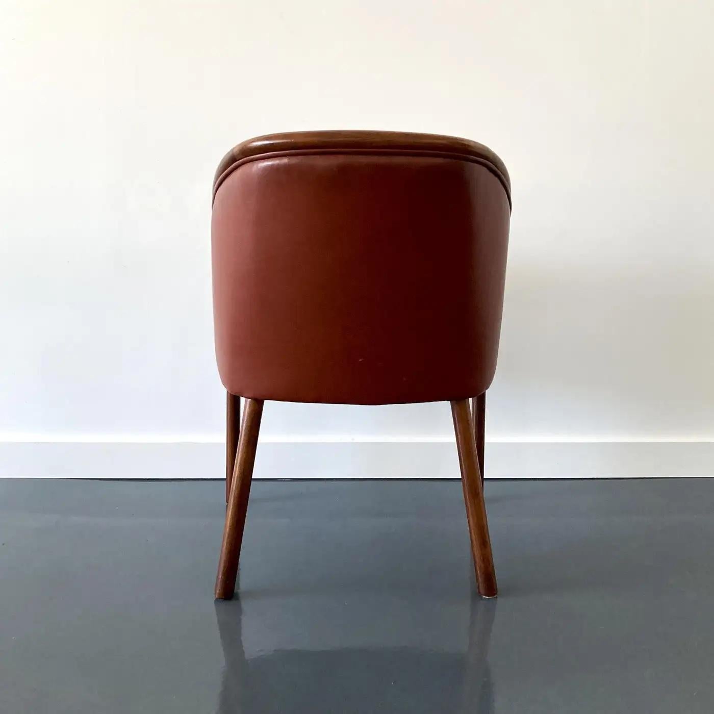 Late 20th Century Ward Bennett Brickel Associates Ash & Burgundy Leather Chair, 1970s For Sale