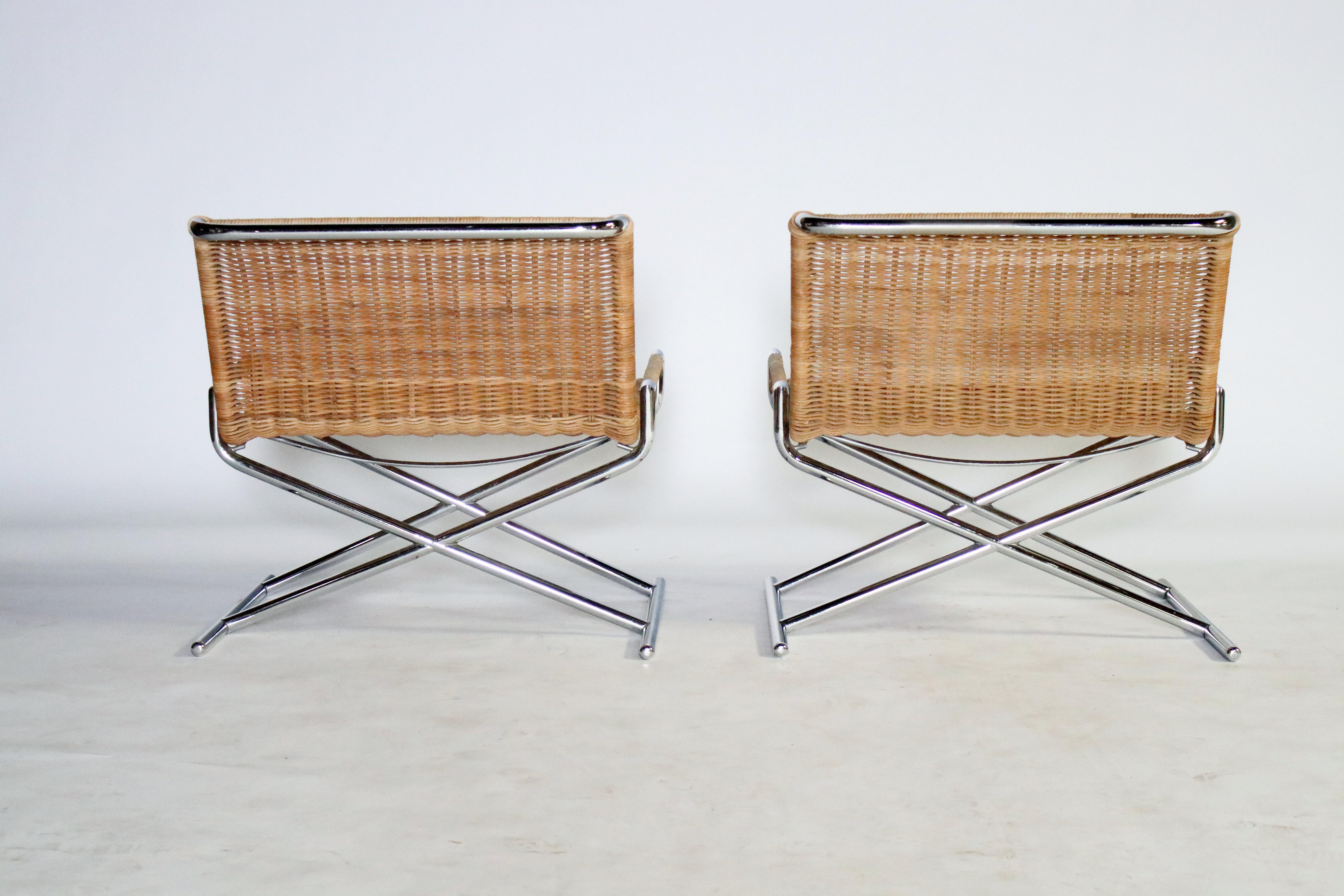 Polished Ward Bennett Brickell Sled Chairs