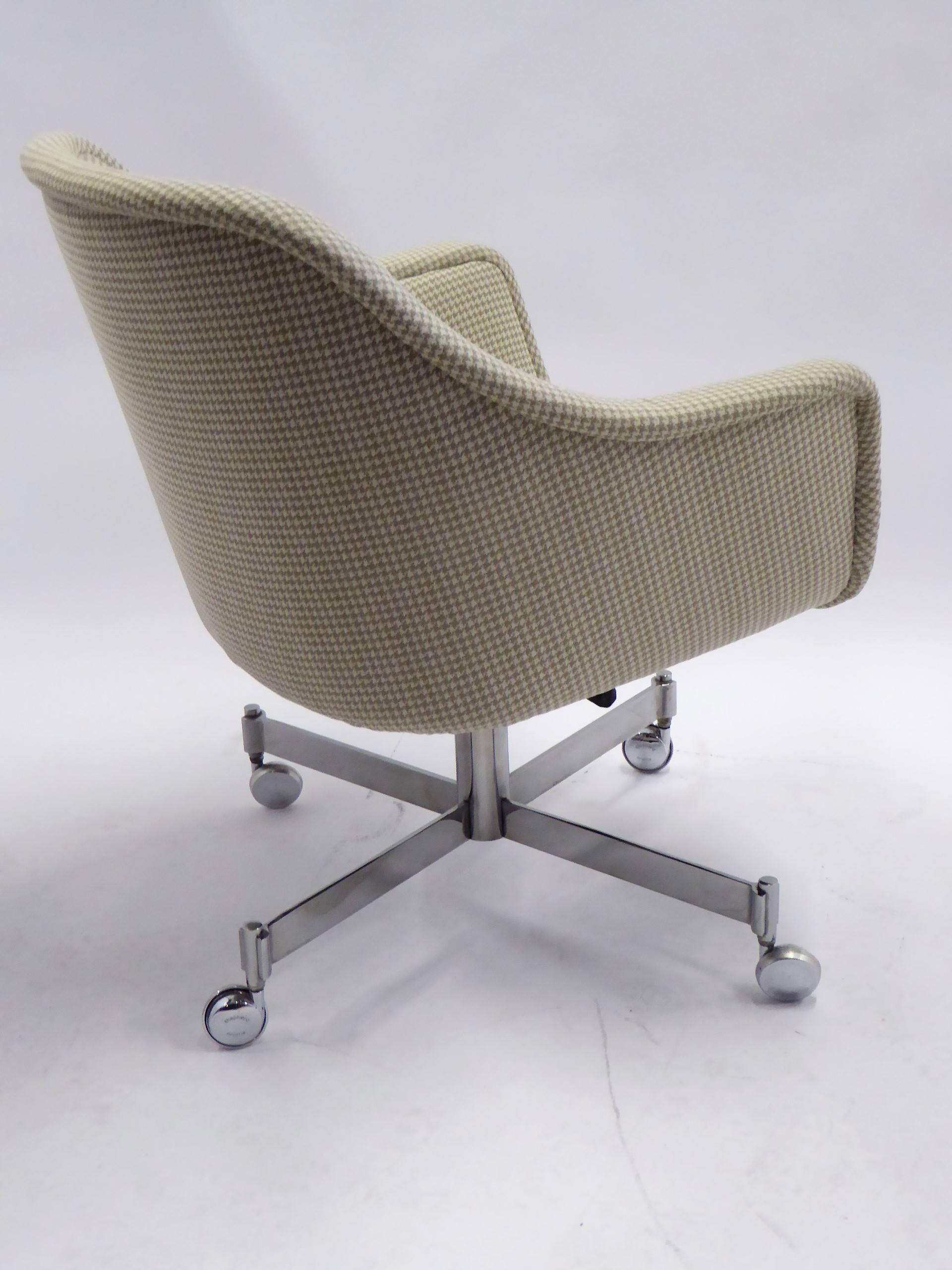 Mid-Century Modern Ward Bennett Bumper Office Chair in Houndstooth Brickel Associates