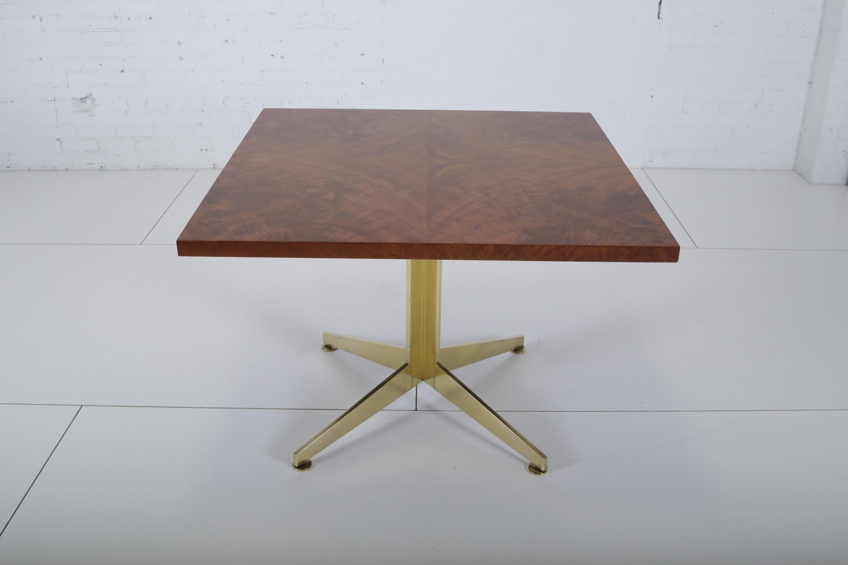 Late 20th Century Ward Bennett Burl and Brass Dining Table for Brickell Assoc, 1978