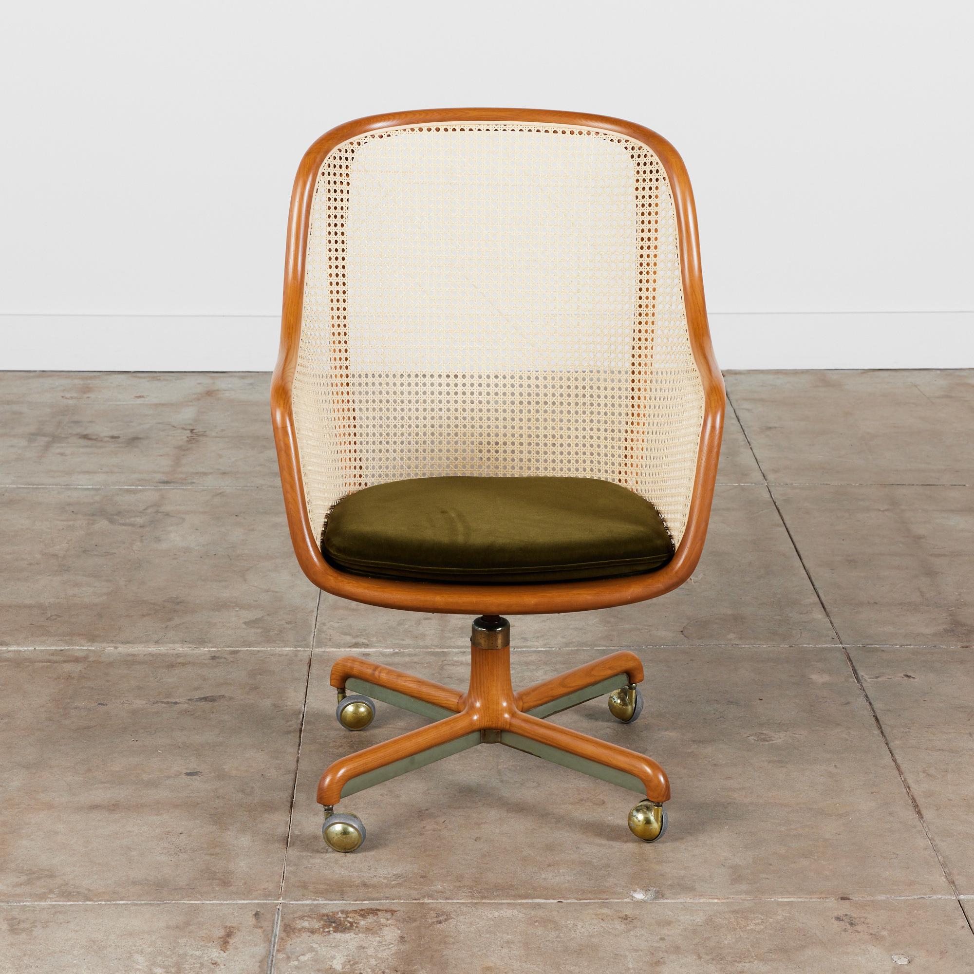Ward Bennett Cane Desk Chair for Brickel Associates In Excellent Condition In Los Angeles, CA