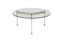 Ward Bennett Tavolino circolare in vetro e acciaio cromato