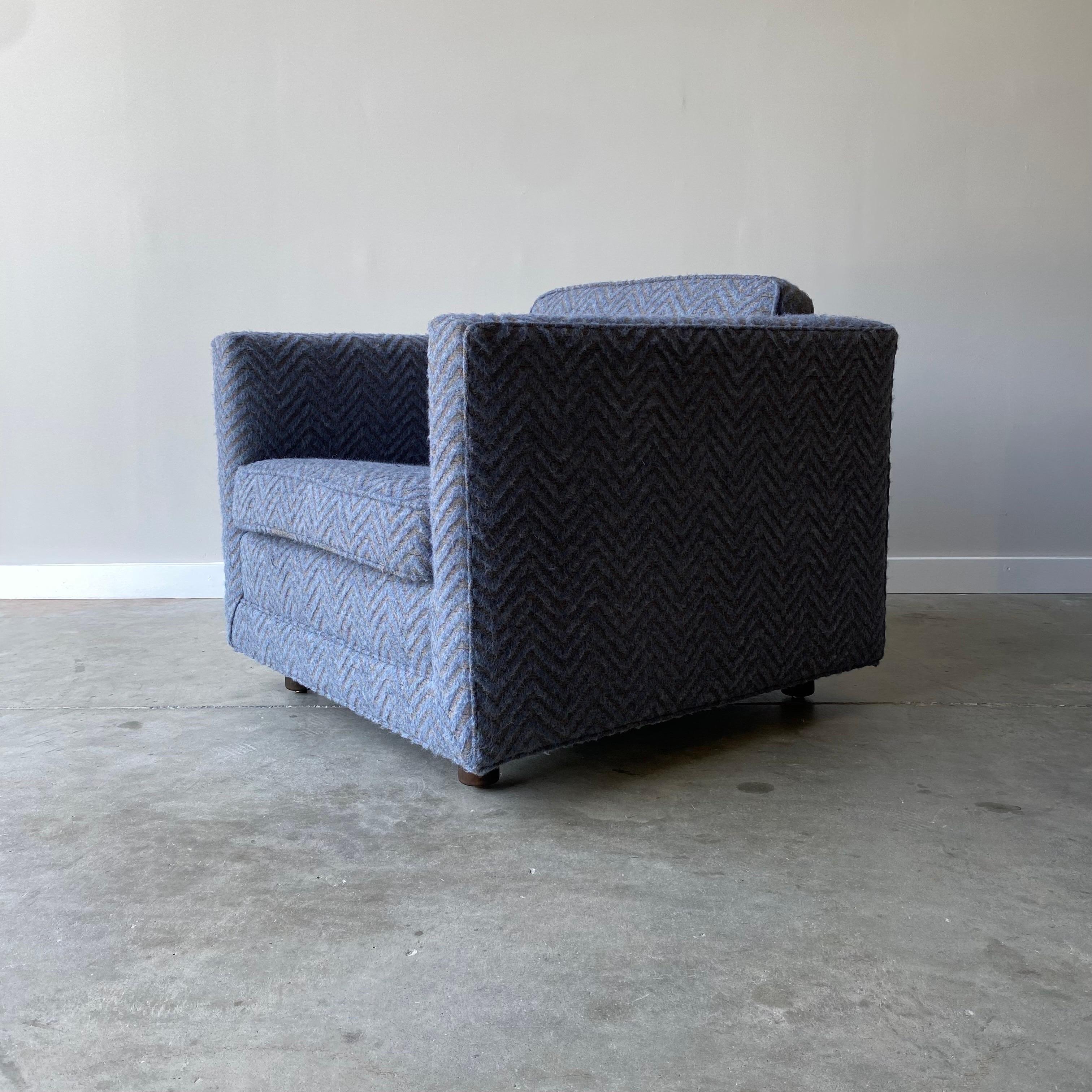 Mid-Century Modern Ward Bennett Cube Lounge Chairs, Brickel Furniture- A Pair For Sale