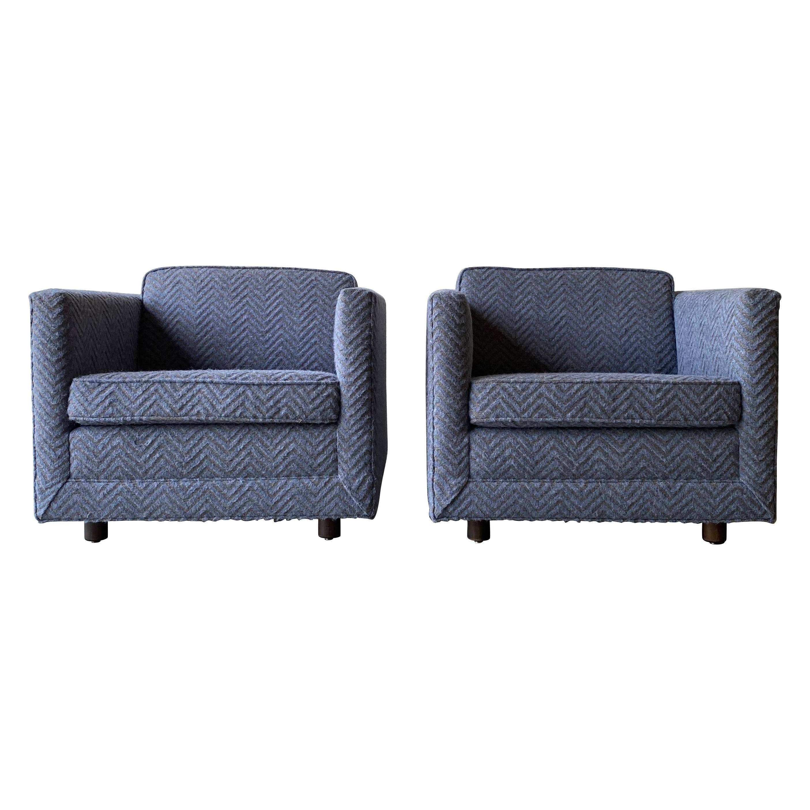 Ward Bennett Würfel-Loungesessel, Brickel-Möbel, Paar