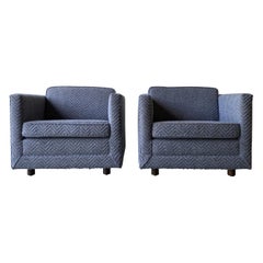Ward Bennett Würfel-Loungesessel, Brickel-Möbel, Paar
