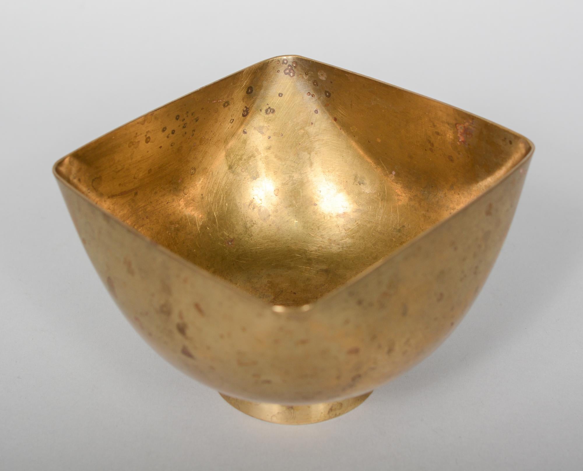 Brass Ward Bennett Designs Silver Plated Bowl For Sale