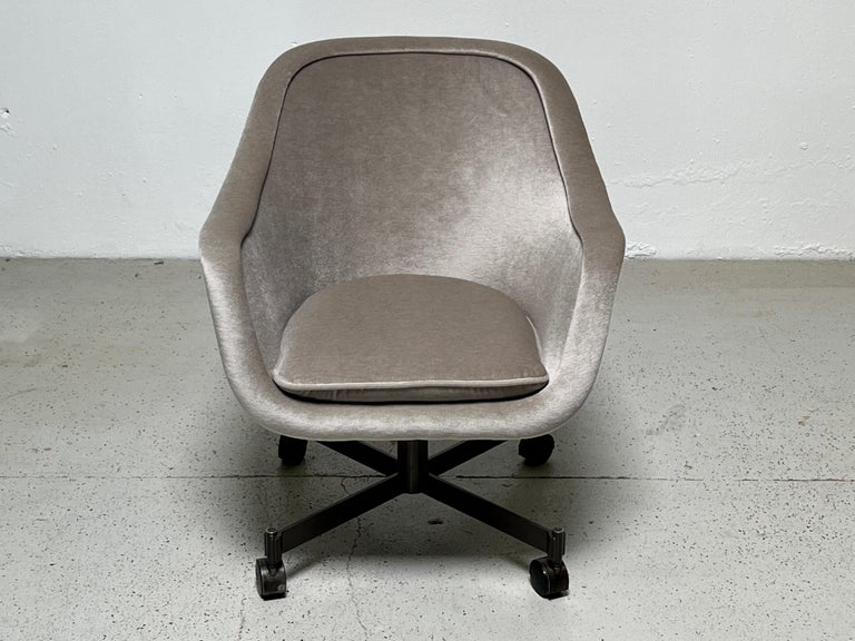 Bronze Ward Bennett Desk Chair in Mohair For Sale