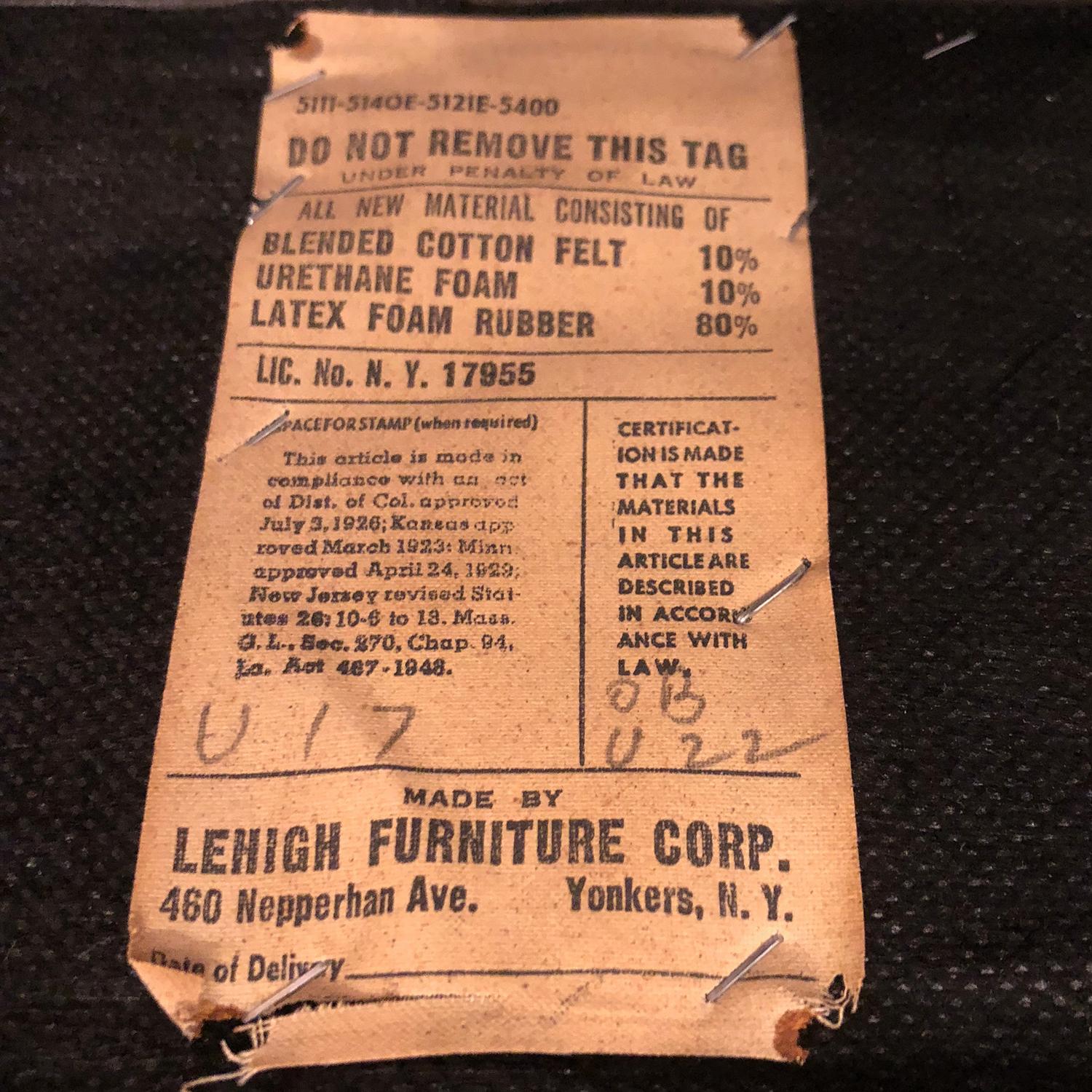 Ward Bennett Elegant Tufted Leather Sofa, 1970s, 'Signed' 1