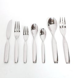 Ward Bennett Flatware "Double Helix" for Sasaki 32 Pieces Silverware Mid Century