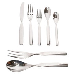 Ward Bennett Flatware "Double Helix" for Sasaki 32 Pieces Silverware Mid Century