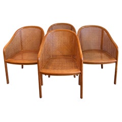 Ward Bennett for Brickel Associates Bentwood and Cane Chairs-Set of 4