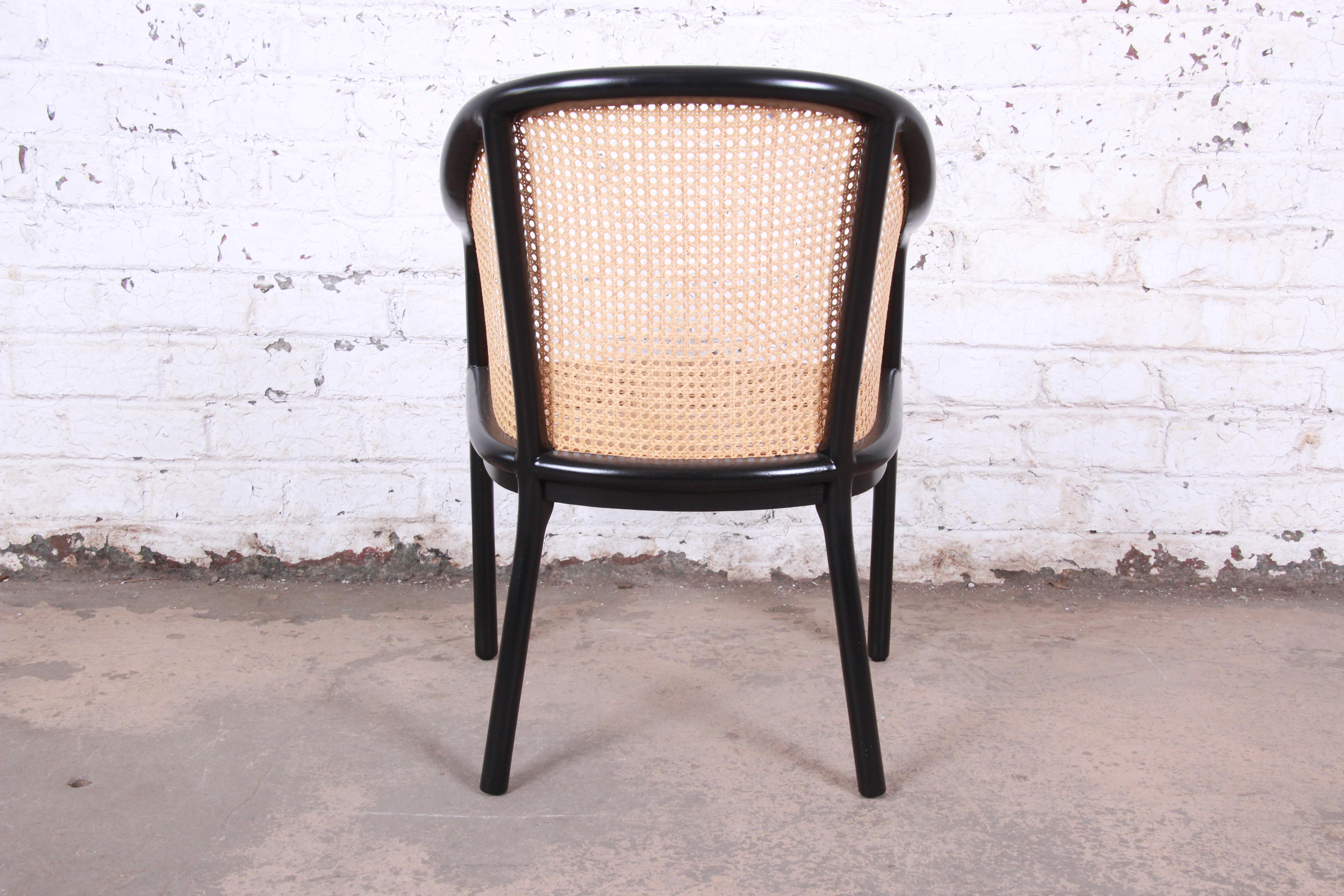 Ward Bennett for Brickel Associates Ebonized Ash and Cane Armchair, Refinished 2