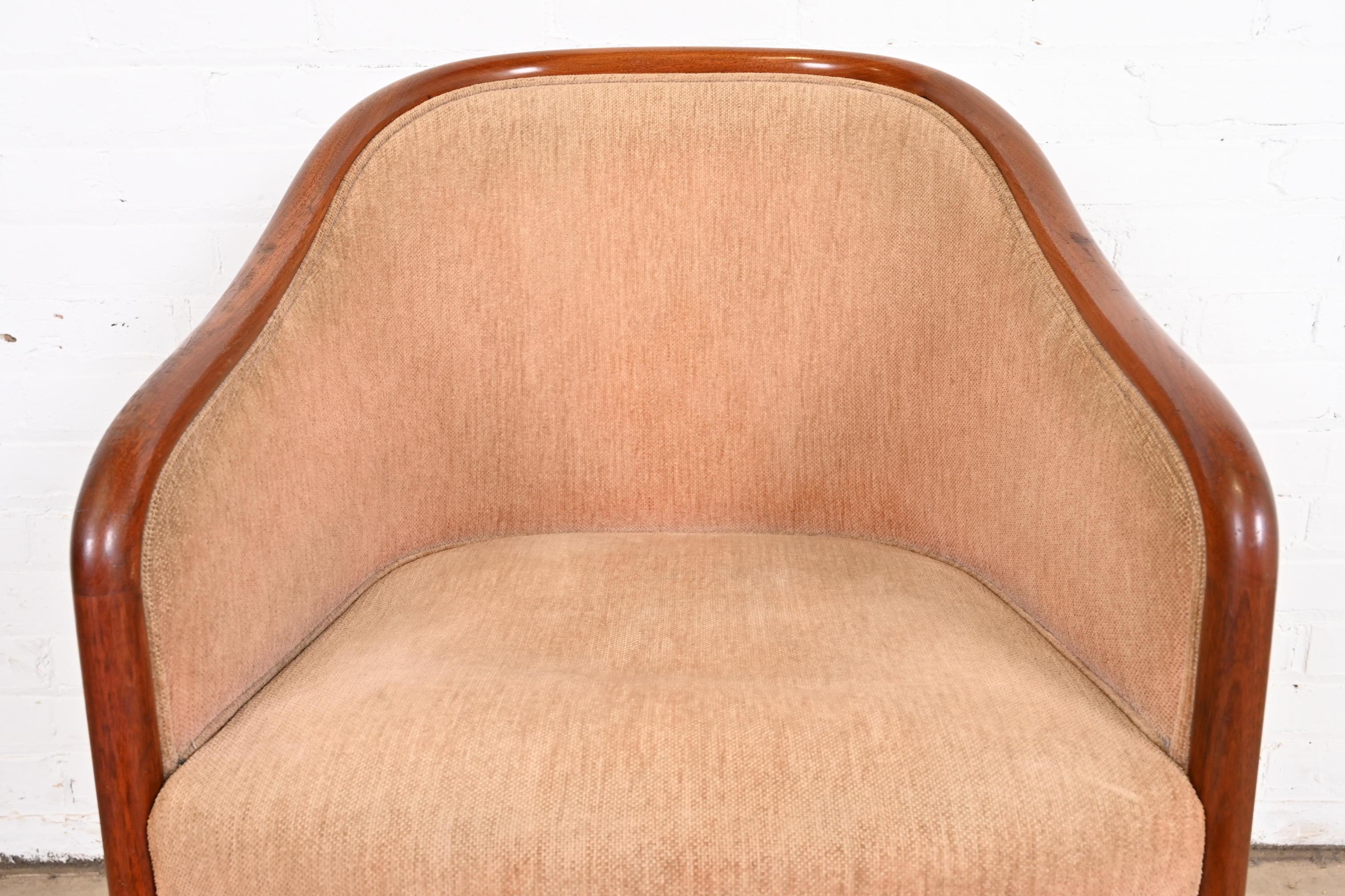 Ward Bennett for Brickel Associates Landmark Sculpted Ash Upholstered Tub Chairs For Sale 3