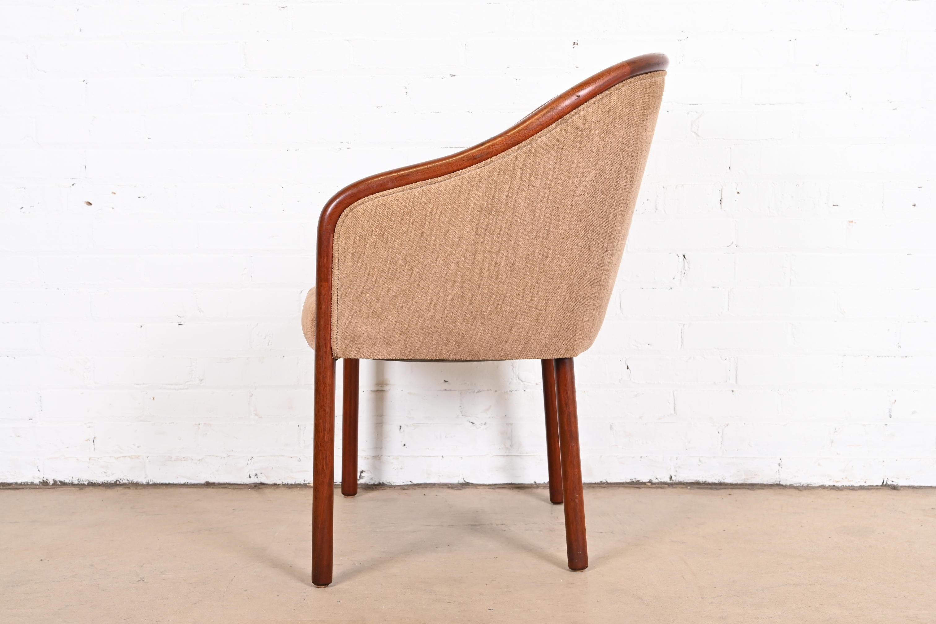 Ward Bennett for Brickel Associates Landmark Sculpted Ash Upholstered Tub Chairs For Sale 4