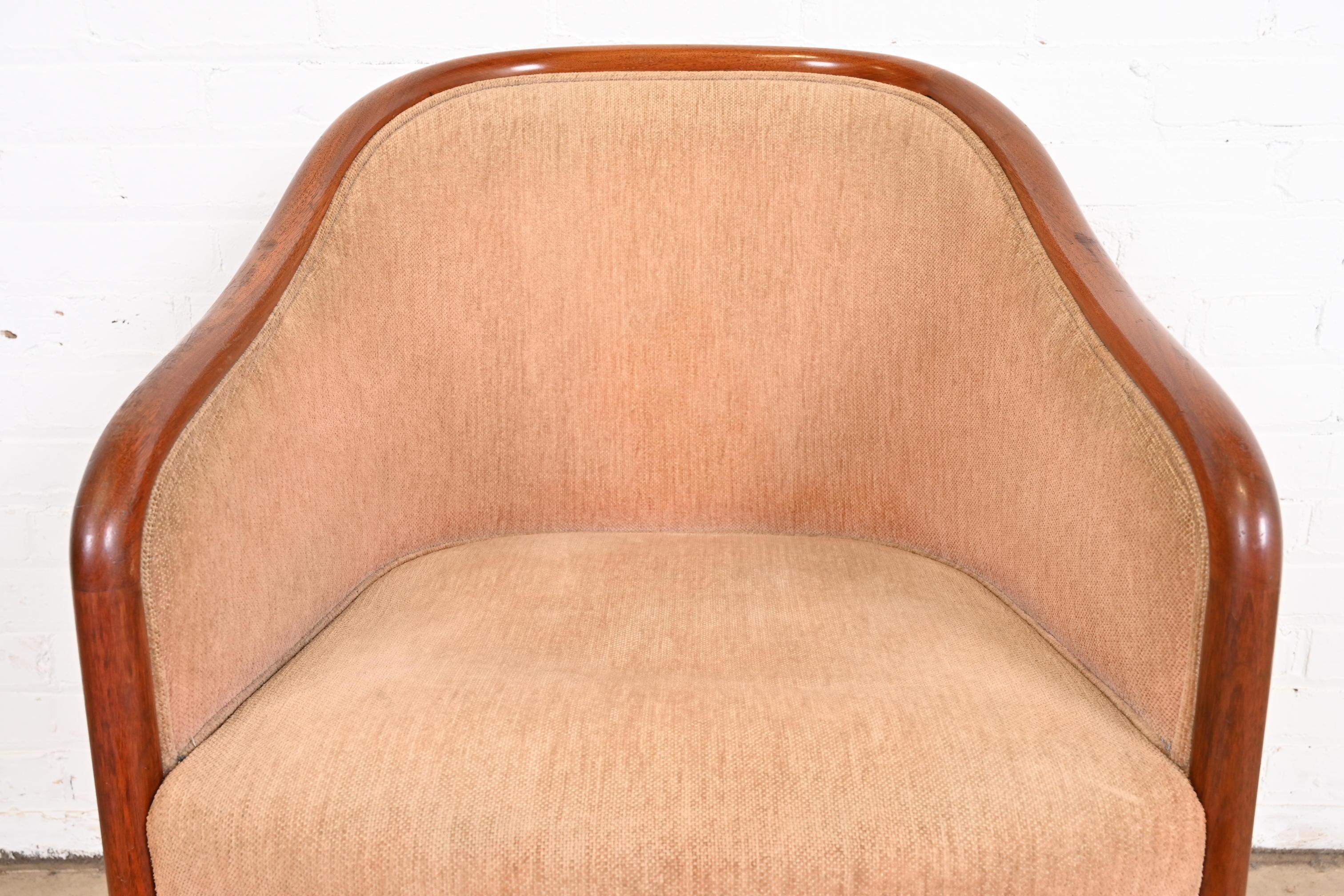 Ward Bennett for Brickel Associates Landmark Sculpted Ash Upholstered Tub Chairs For Sale 6