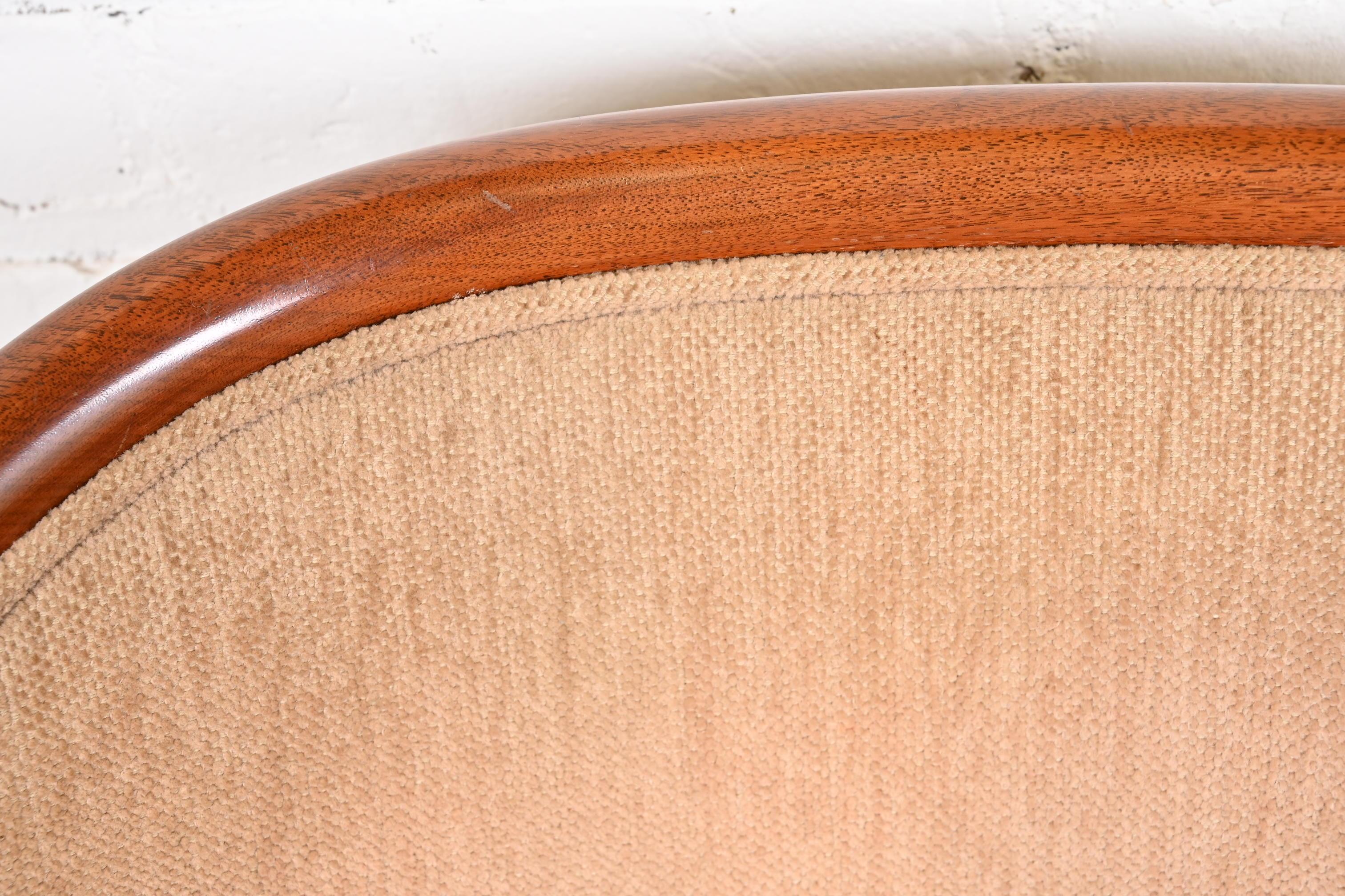 Ward Bennett for Brickel Associates Landmark Sculpted Ash Upholstered Tub Chairs For Sale 7