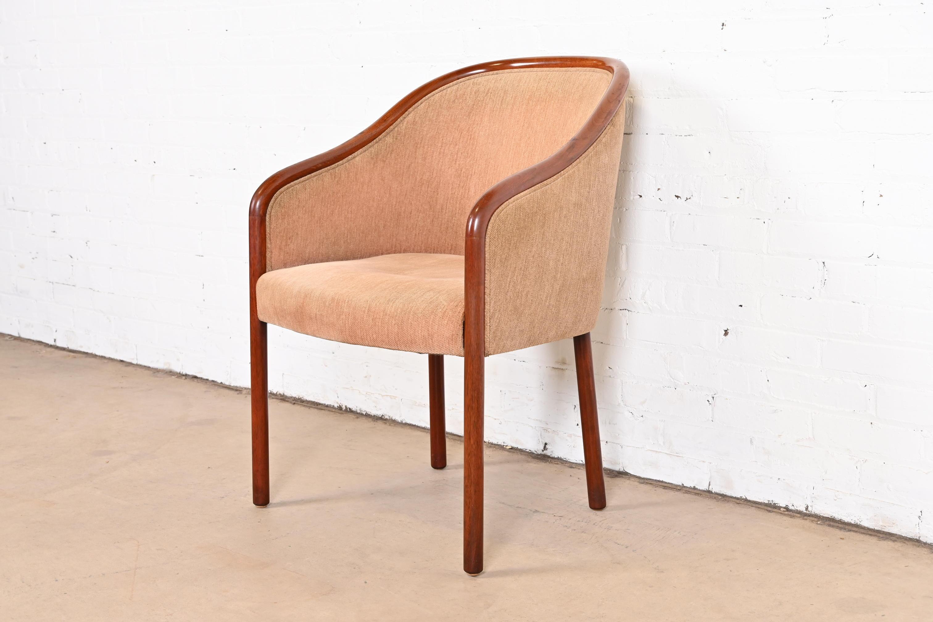 Ward Bennett for Brickel Associates Landmark Sculpted Ash Upholstered Tub Chairs For Sale 1