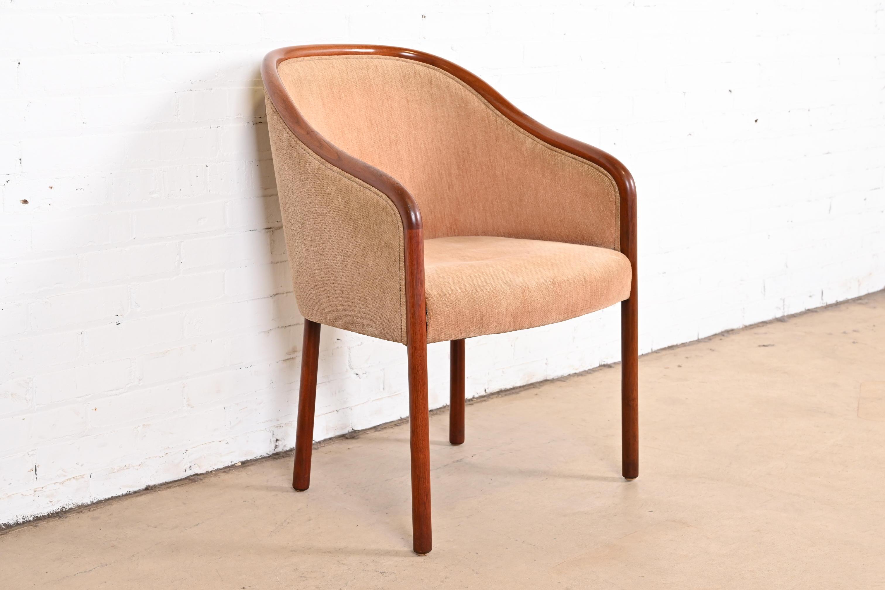 Ward Bennett for Brickel Associates Landmark Sculpted Ash Upholstered Tub Chairs For Sale 2