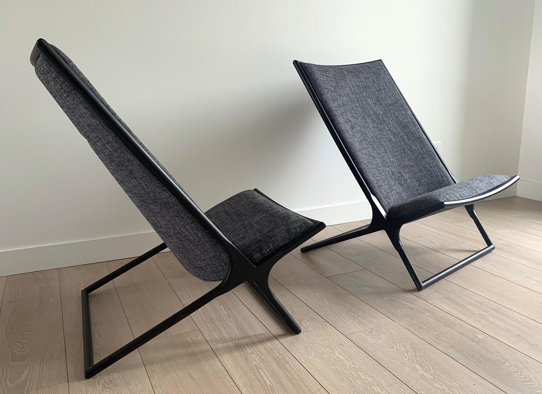 Ward Bennett for Brickel Associates Scissor Chairs, Price for Pair In Good Condition In Culver City, CA
