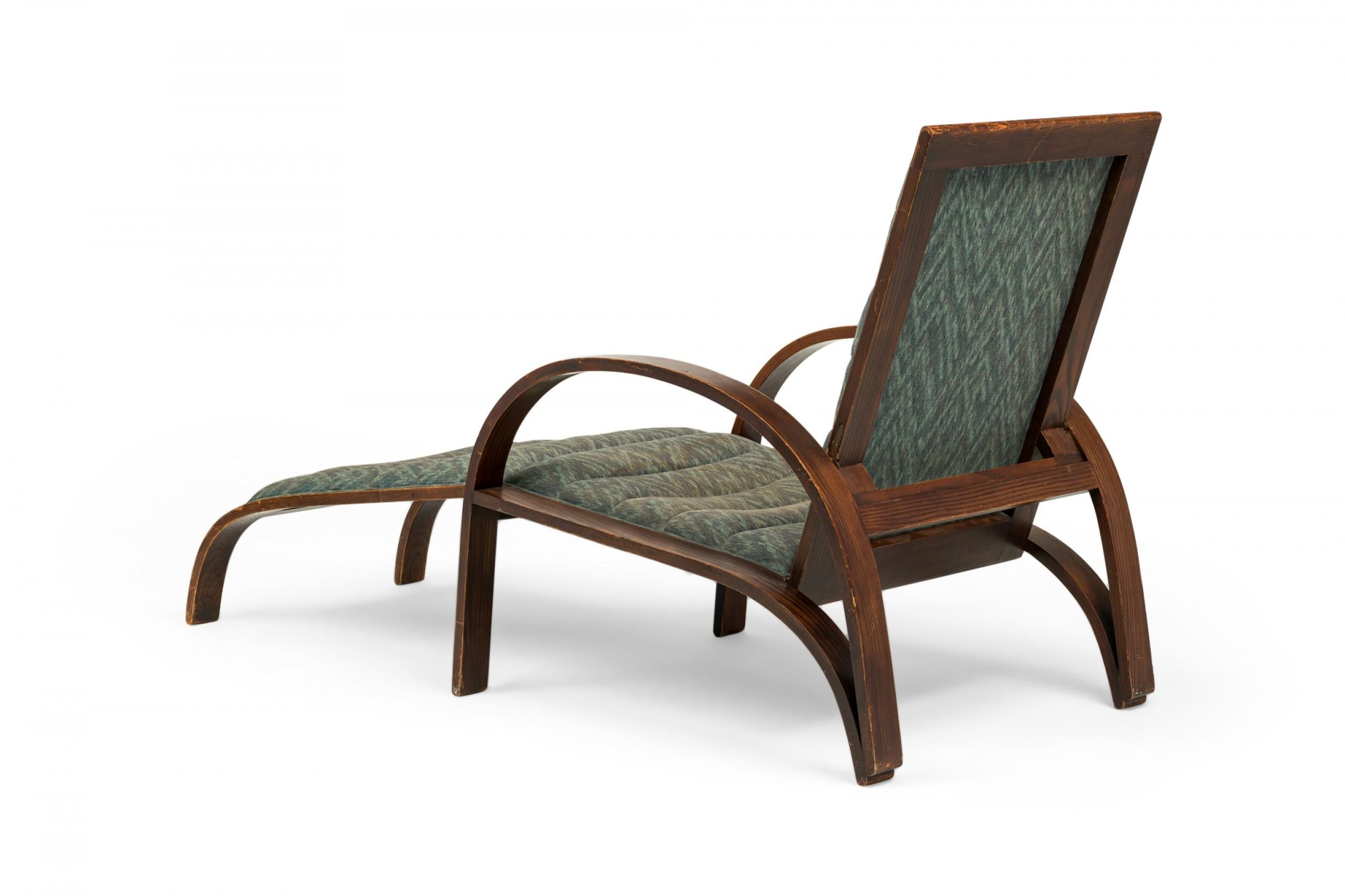 Ward Bennett für Brickel Associates Steam Bent Ash Upholstered Chaise Lounge (Handgefertigt) im Angebot