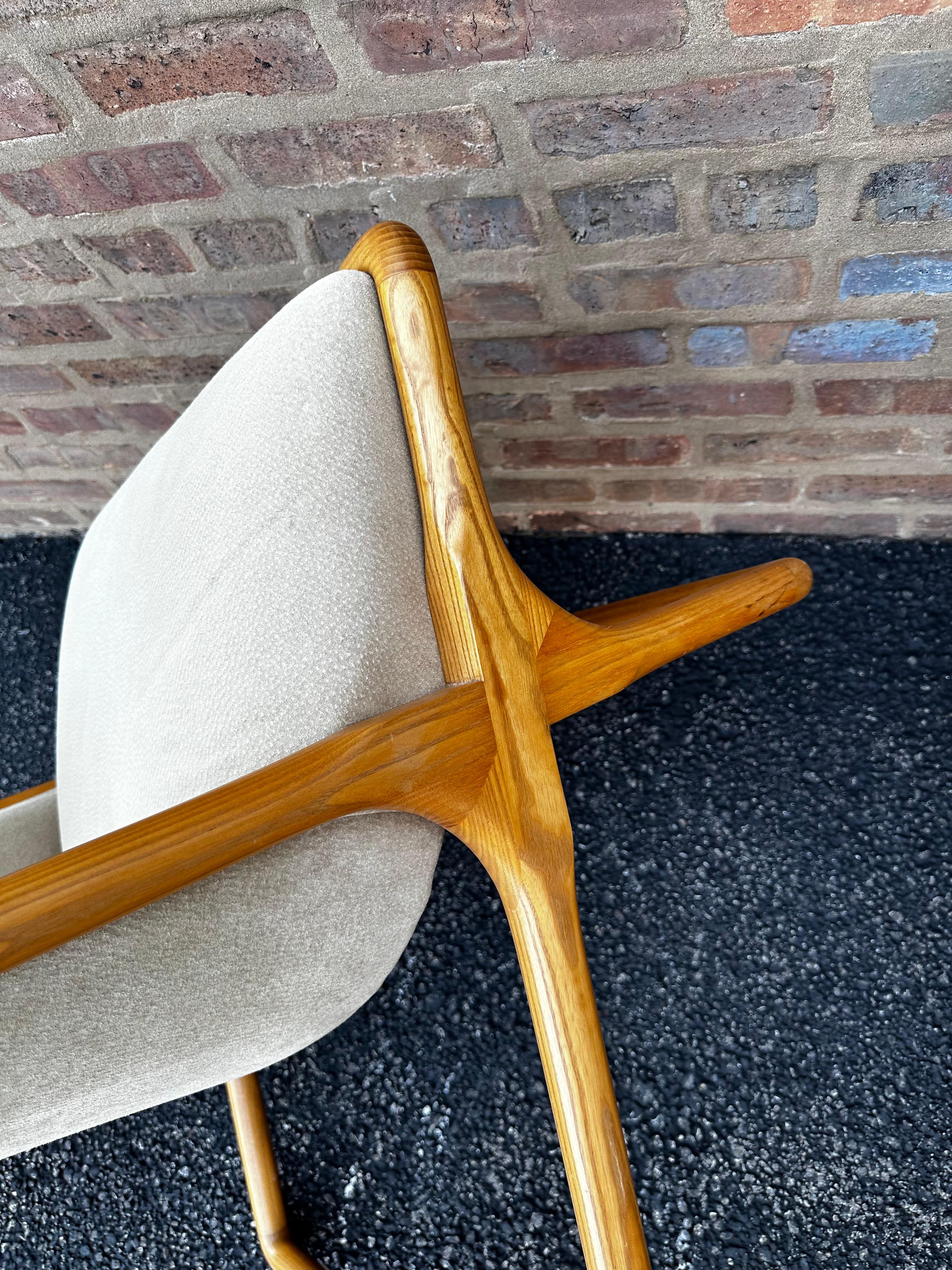 Ward Bennett for Brickel Associates Suede Scissor Chairs, A Pair 8