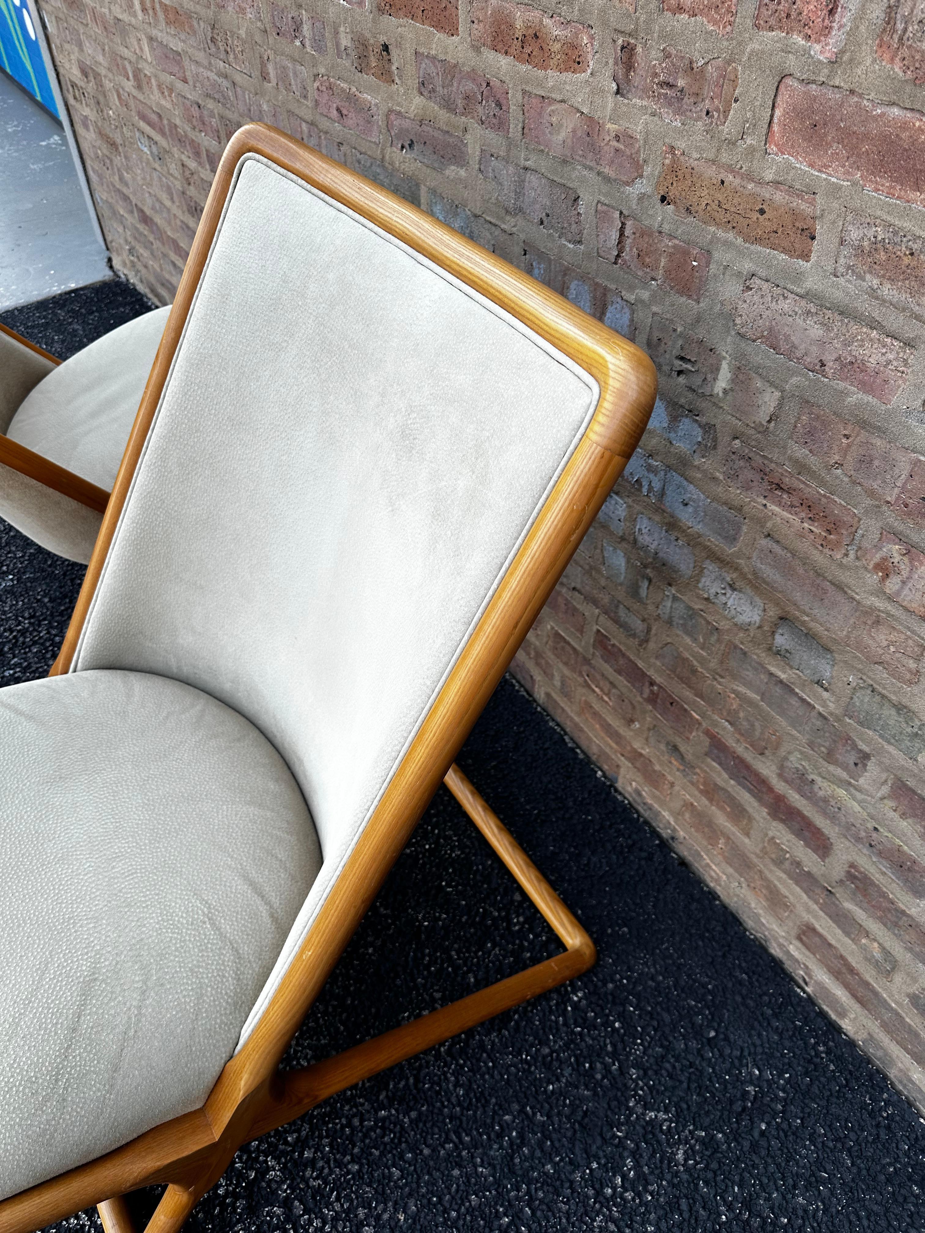 Ward Bennett for Brickel Associates Suede Scissor Chairs, A Pair 2
