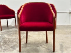 Ward Bennett for Brickel Chairs - Set of 4 - Midcentury Velvet Mohair Armchairs