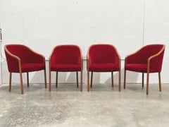 Ward Bennett for Brickel Chairs - Set of 4 - Midcentury Velvet Mohair Armchairs