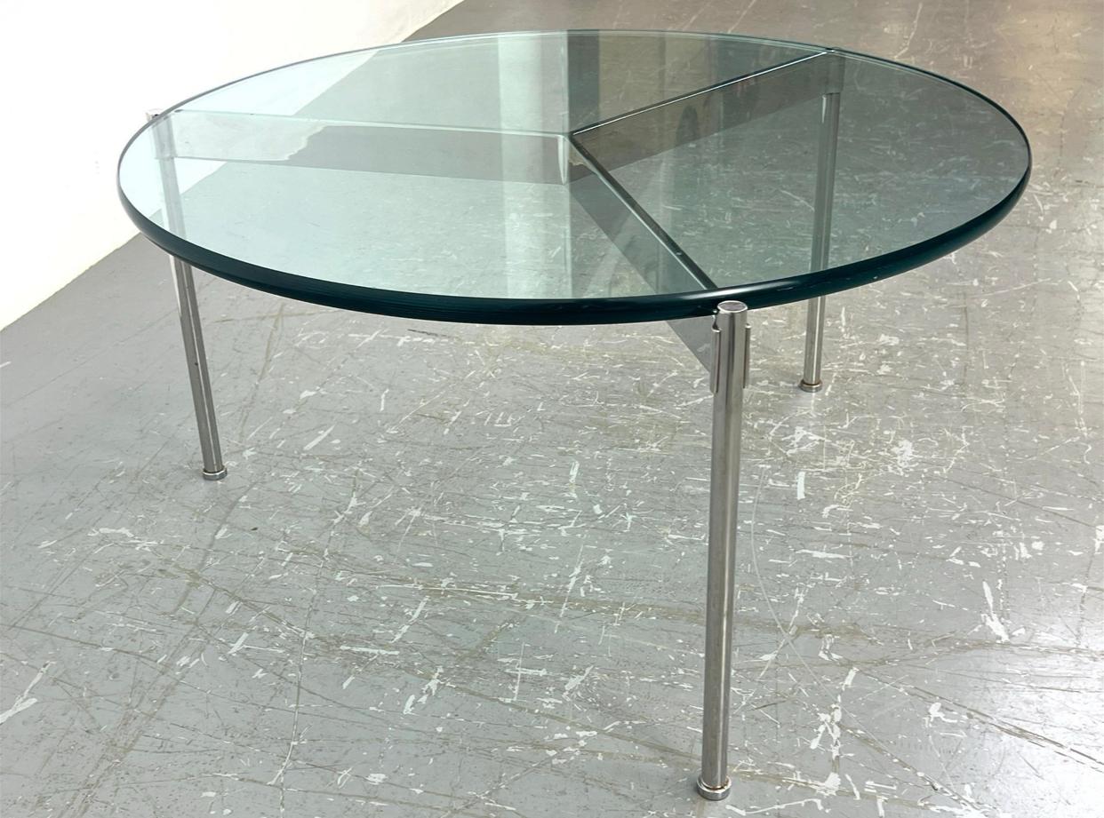 Late 20th Century Ward Bennett for Brickel Polished Steel Claw Cocktail Table For Sale