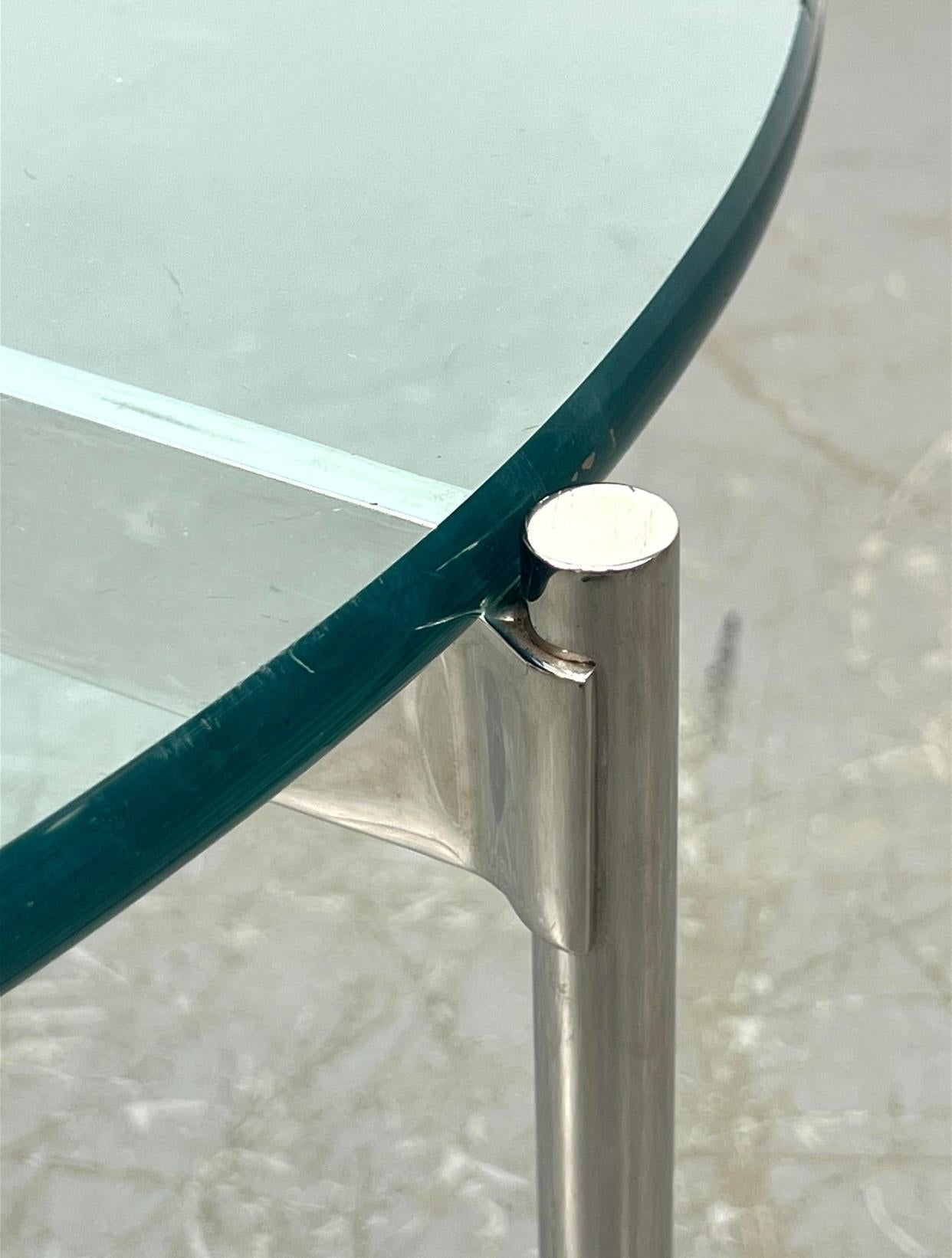 Ward Bennett for Brickel Polished Steel Claw Cocktail Table For Sale 1