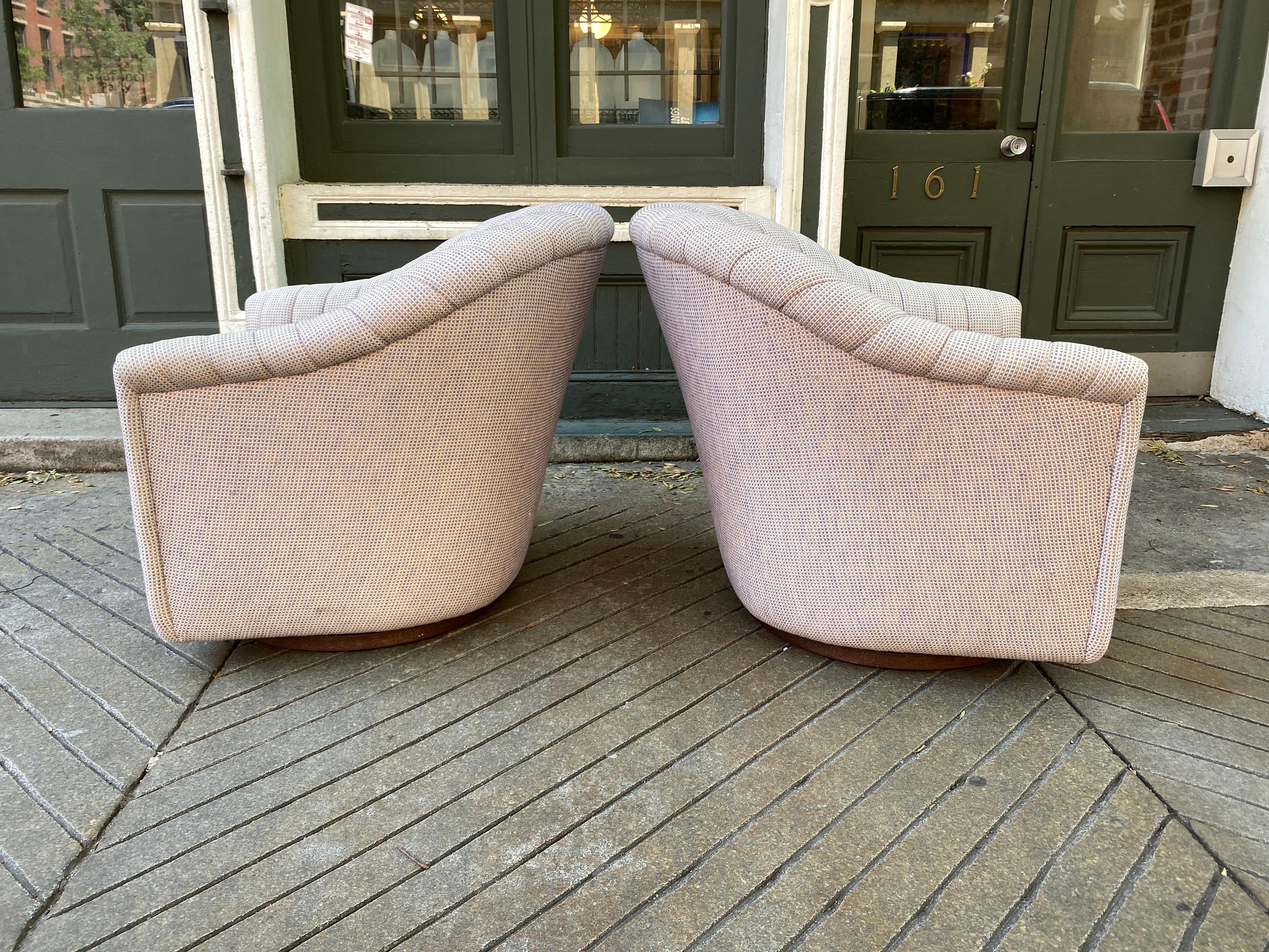 American Ward Bennett for Brickel Swivel Lounge Chairs /Pair