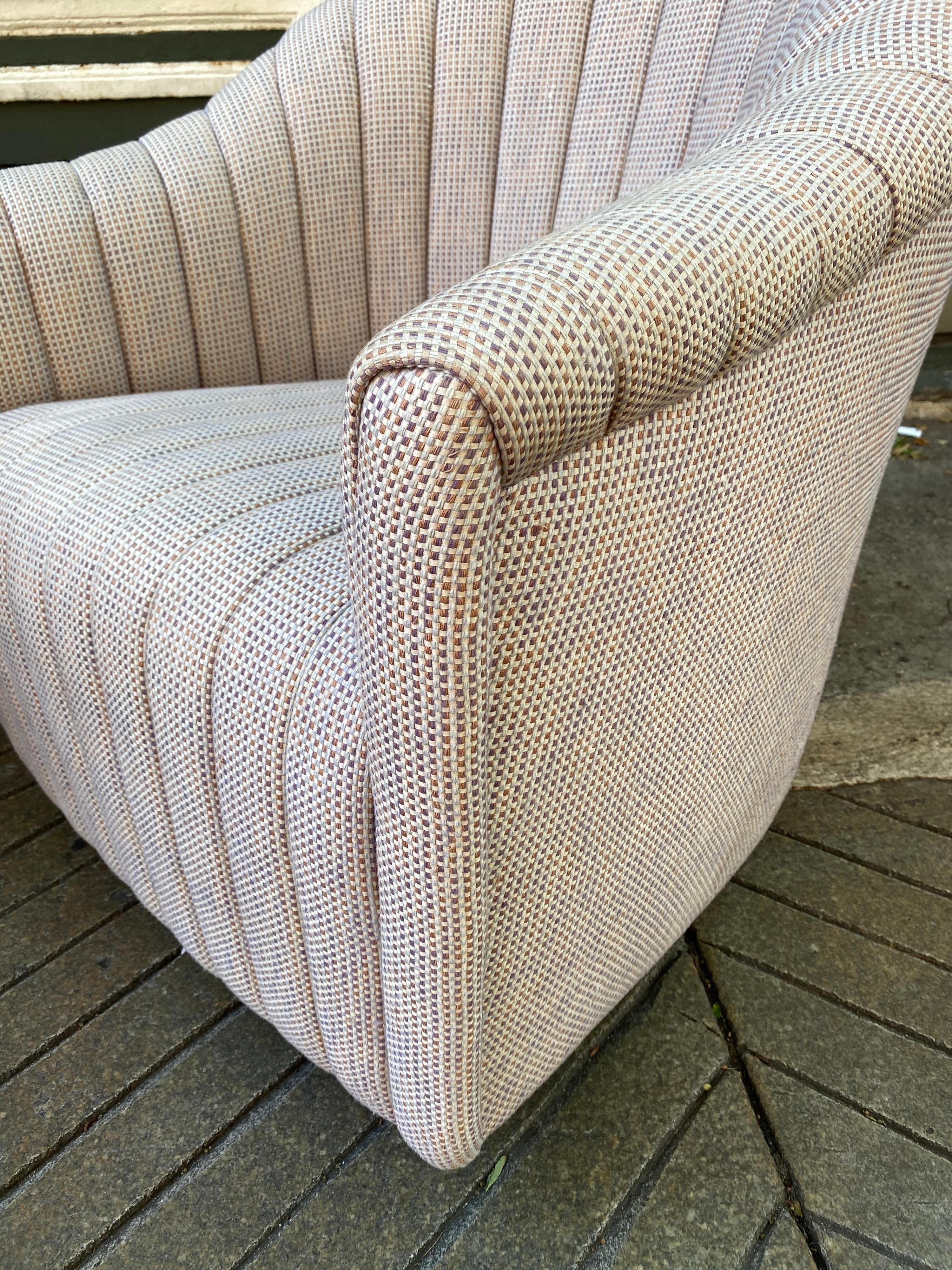 Upholstery Ward Bennett for Brickel Swivel Lounge Chairs /Pair