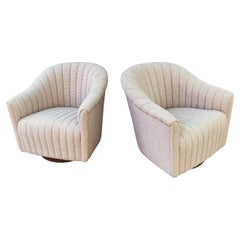 Ward Bennett for Brickel Swivel Lounge Chairs /Pair