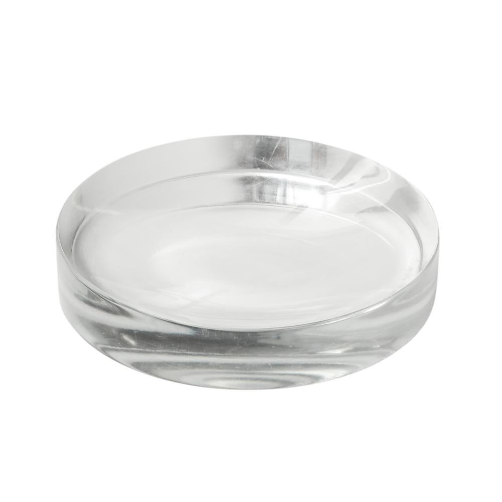 Ward Bennett for Brickel Vide-Poche, Clear Glass, Concave, Signed For Sale 10