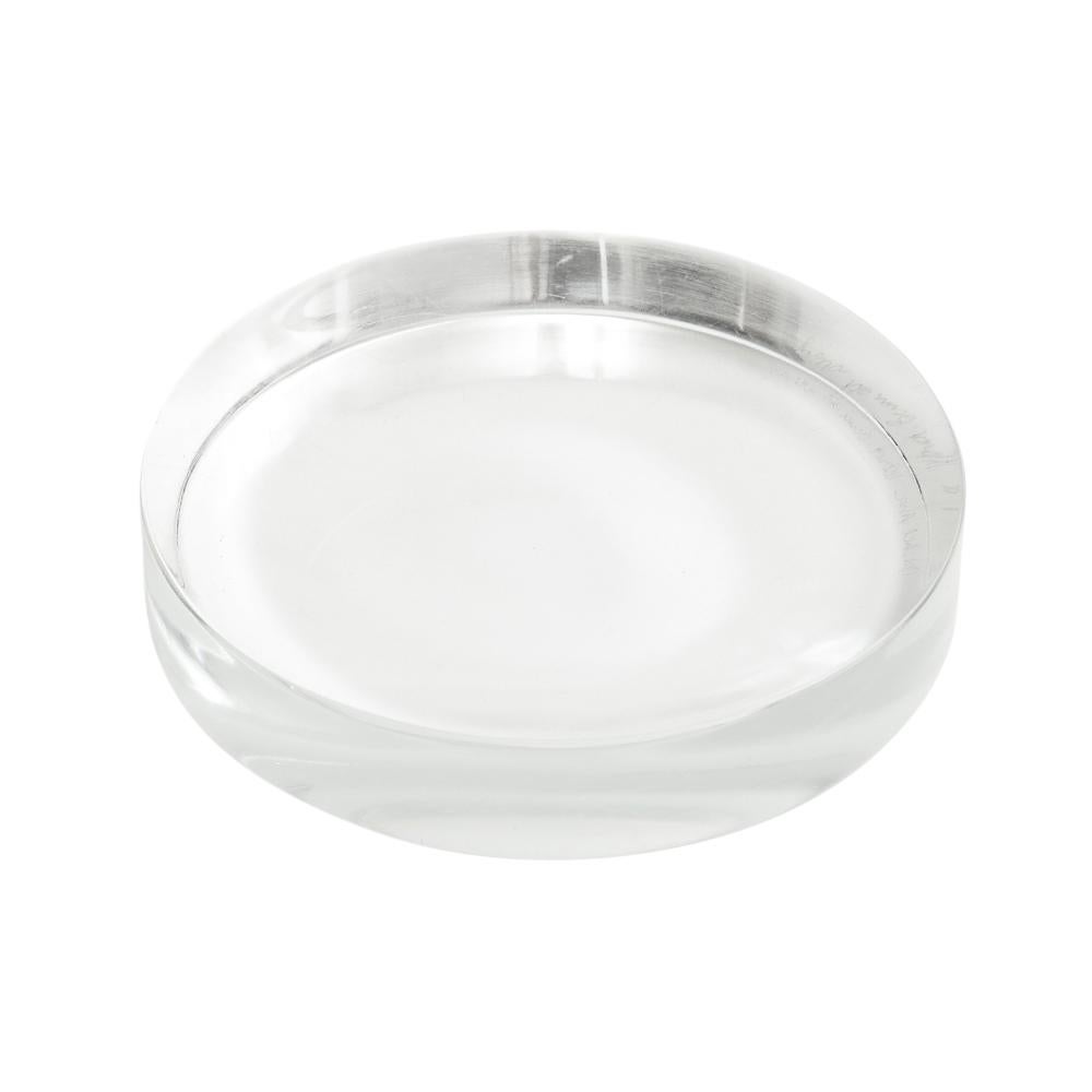 Ward Bennett für Brickel, Ablageschale, klares Glas, konkaver, signiert im Angebot 11