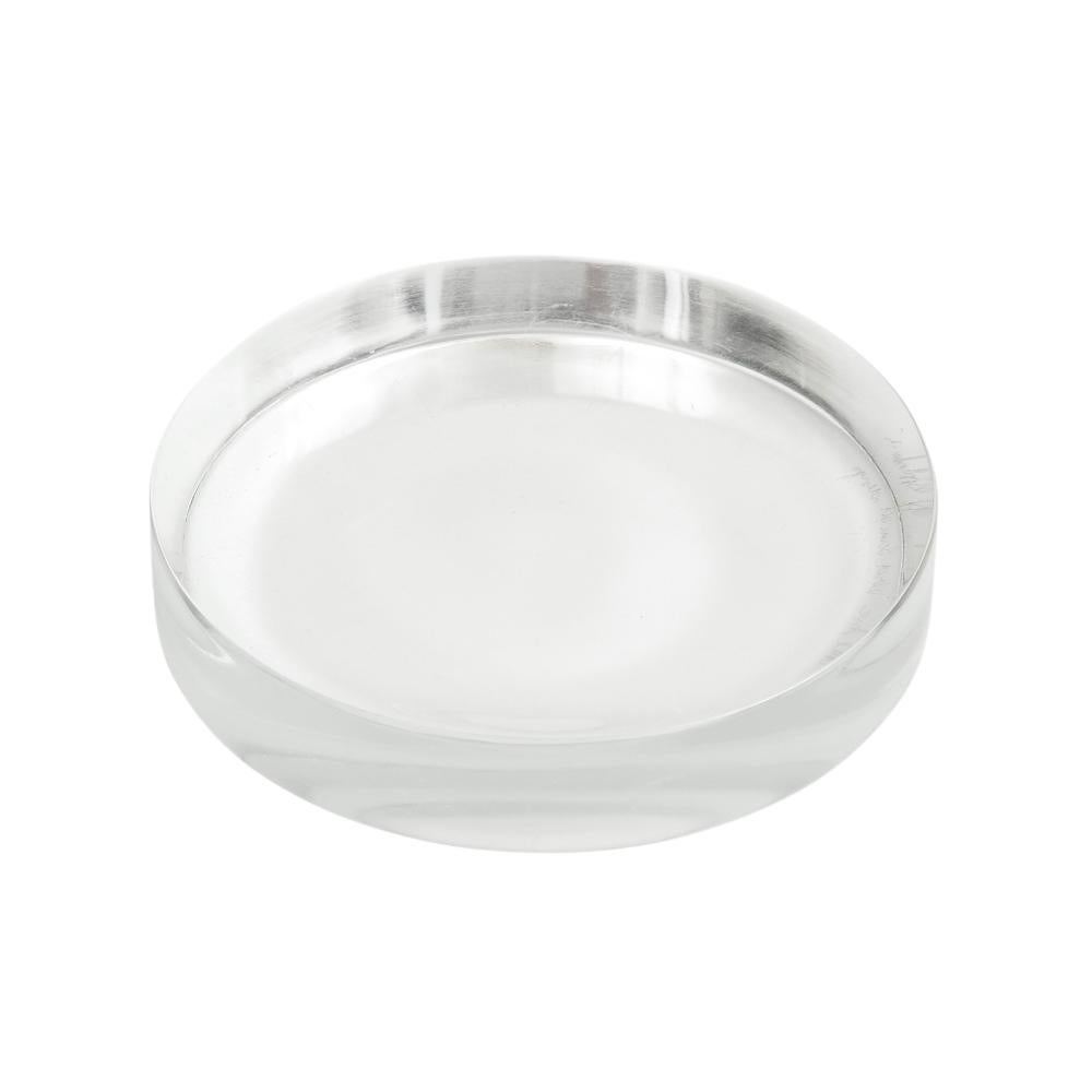 Ward Bennett für Brickel, Ablageschale, klares Glas, konkaver, signiert (amerikanisch) im Angebot