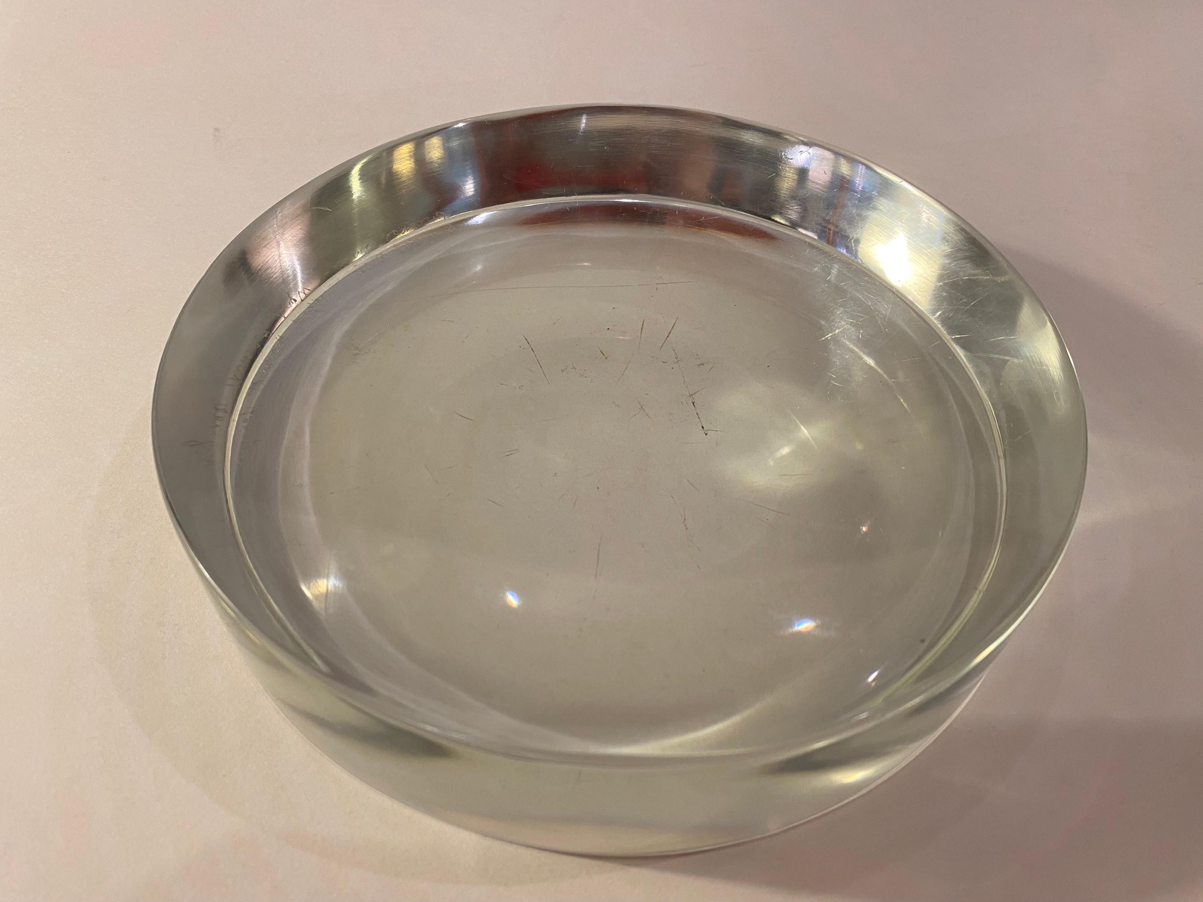 Mid-Century Modern Ward Bennett for Brickel Vide-Poche Glass Dish