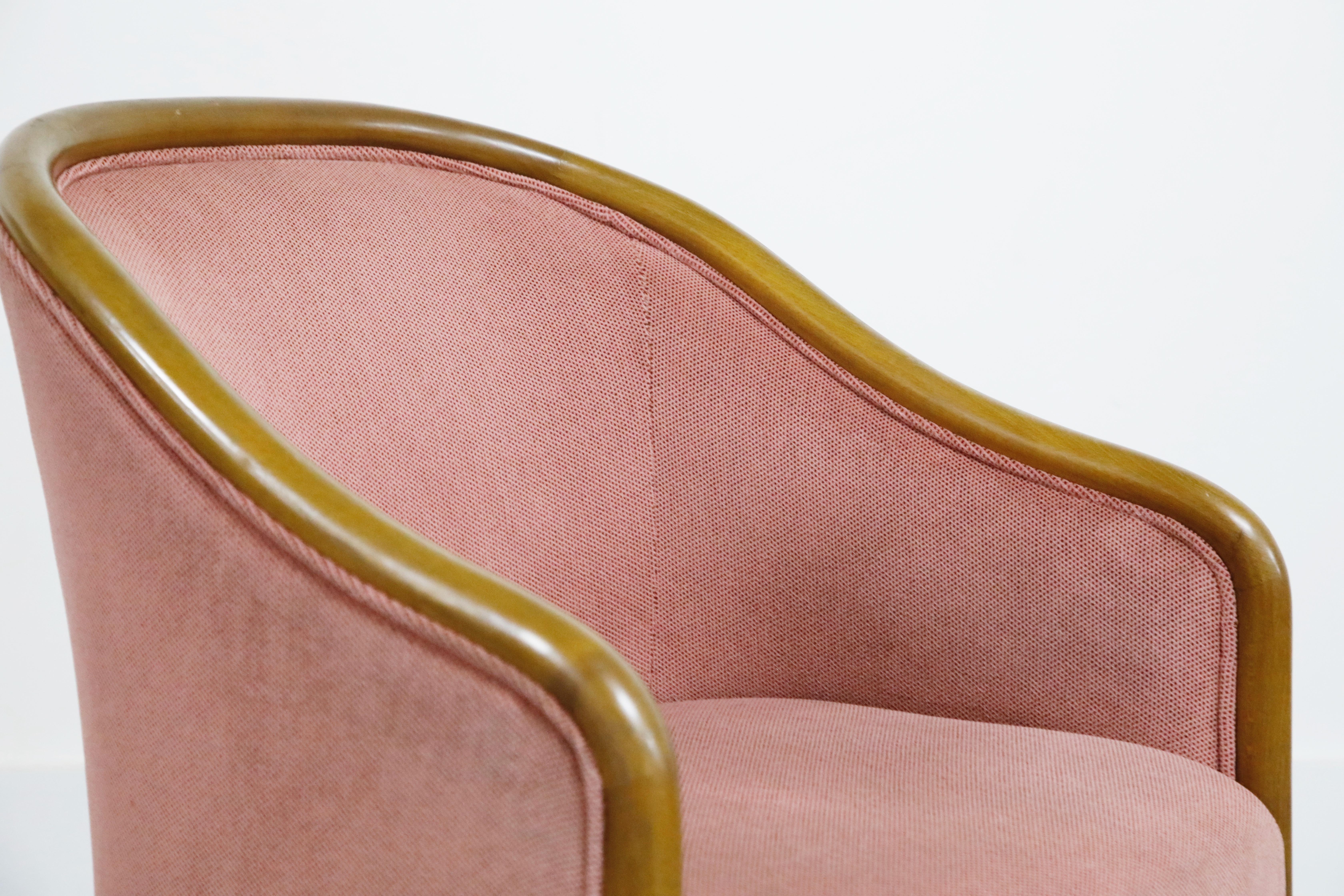 Ward Bennett for Brickell Associates Pink Velvet Dining Armchairs, circa 1970 8
