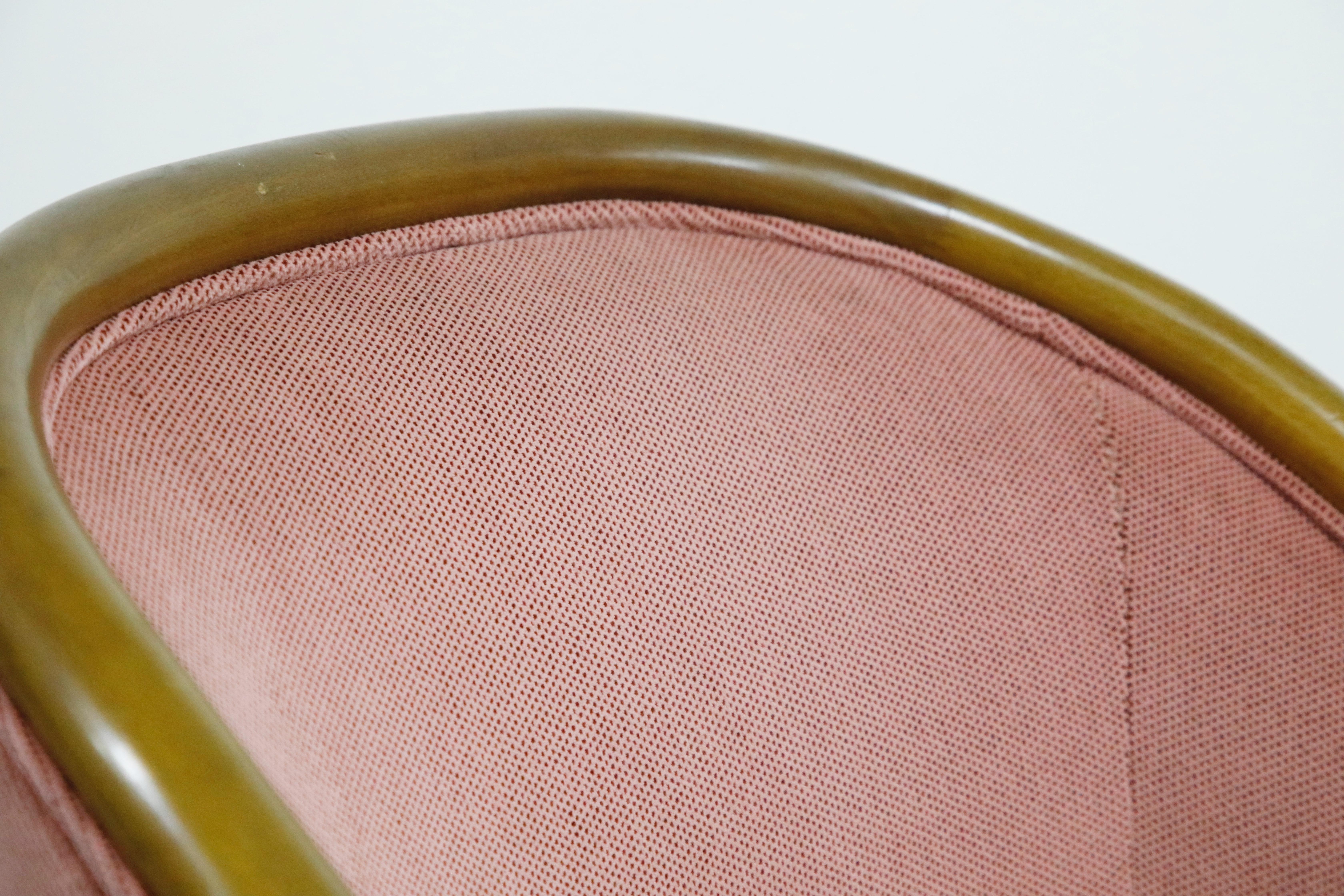 Ward Bennett for Brickell Associates Pink Velvet Dining Armchairs, circa 1970 9