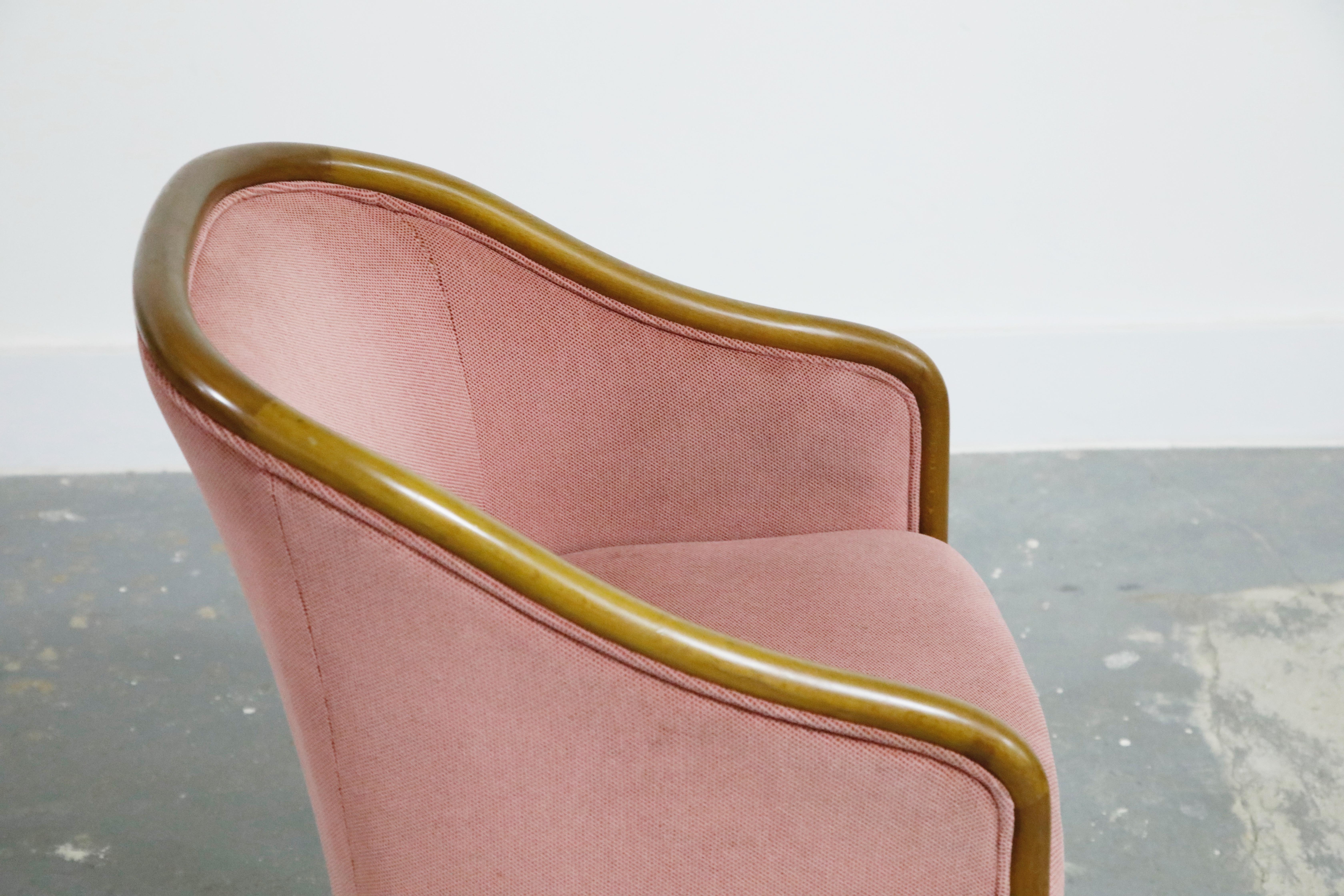 Ward Bennett for Brickell Associates Pink Velvet Dining Armchairs, circa 1970 10