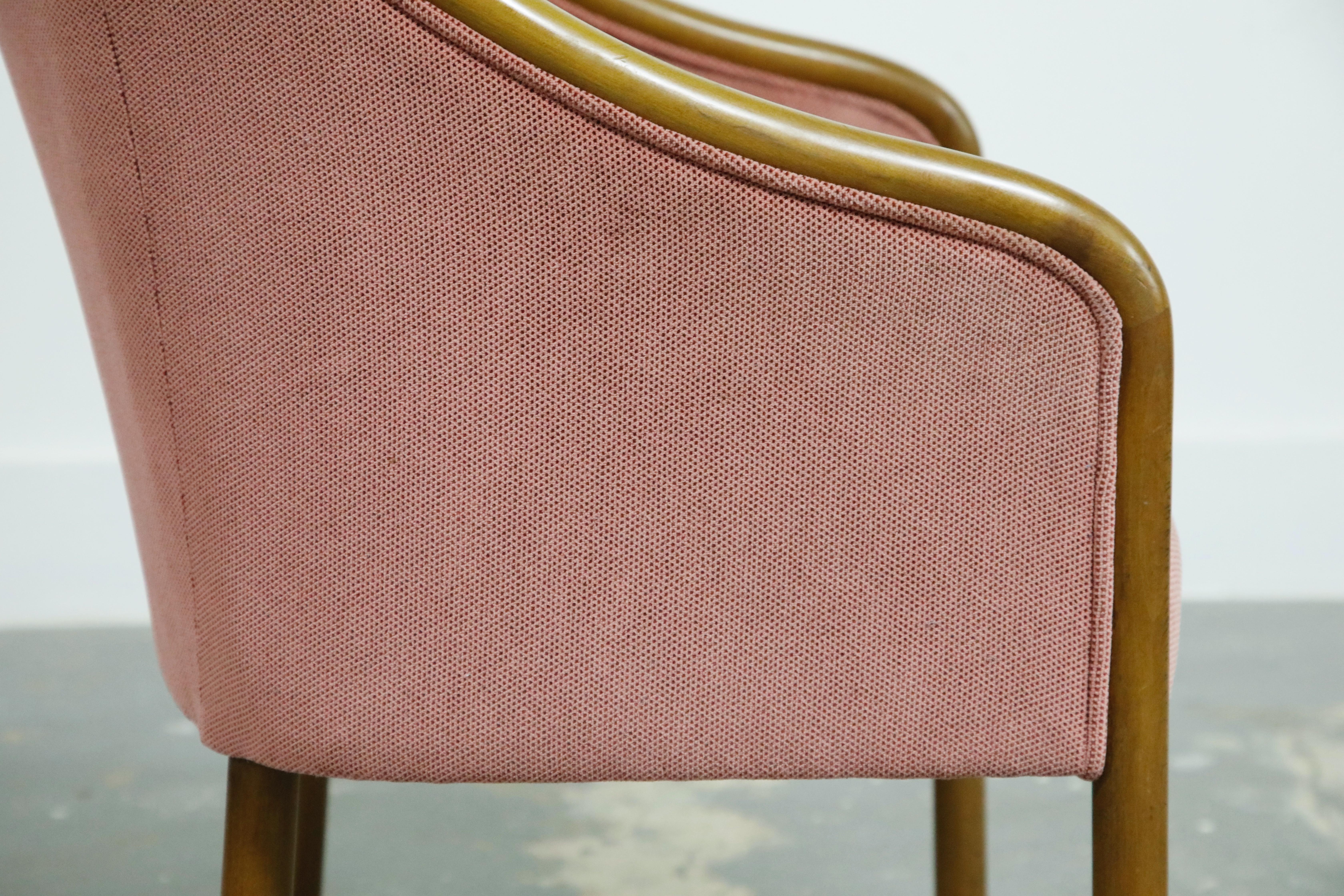 Ward Bennett for Brickell Associates Pink Velvet Dining Armchairs, circa 1970 11