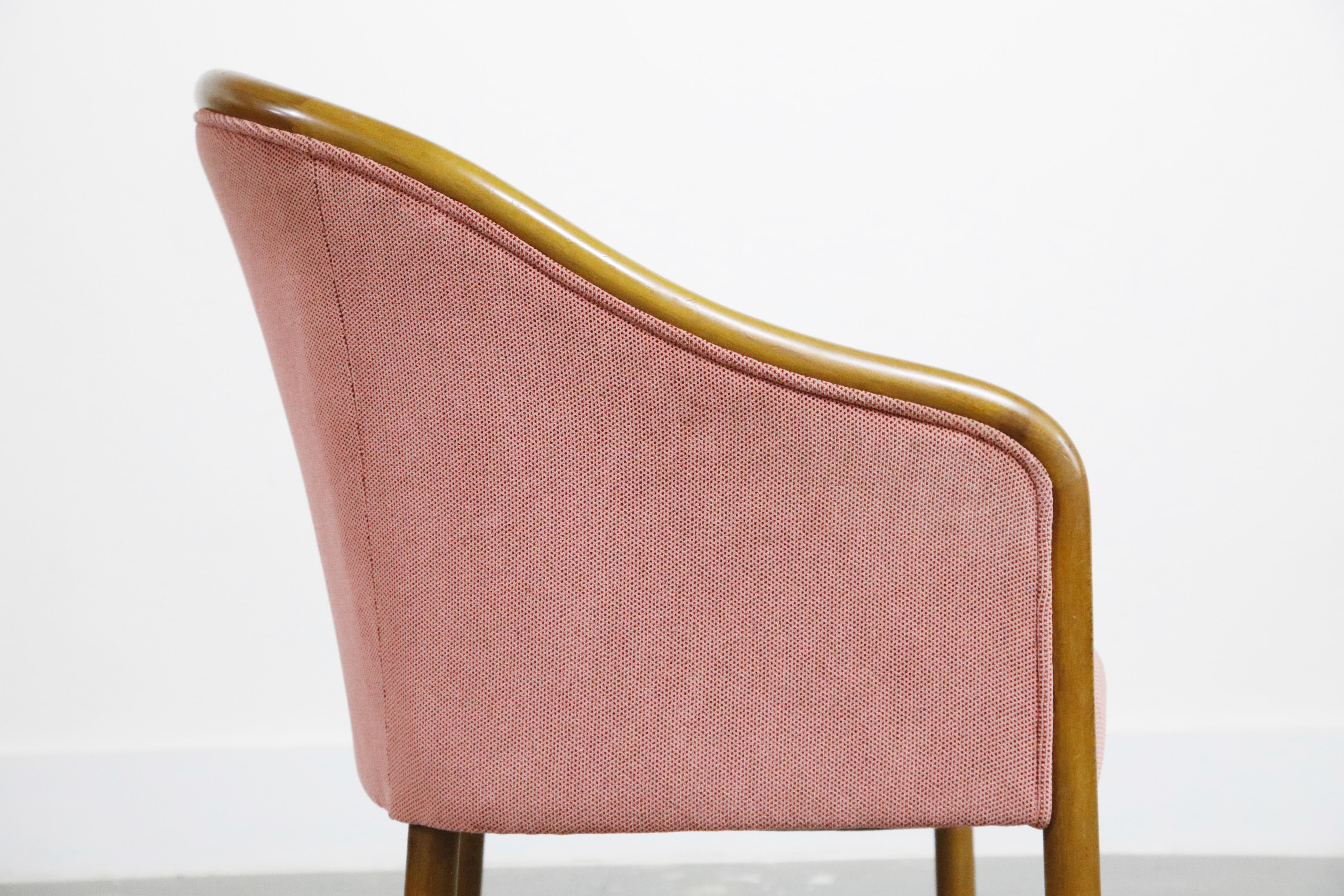 Ward Bennett for Brickell Associates Pink Velvet Dining Armchairs, circa 1970 12