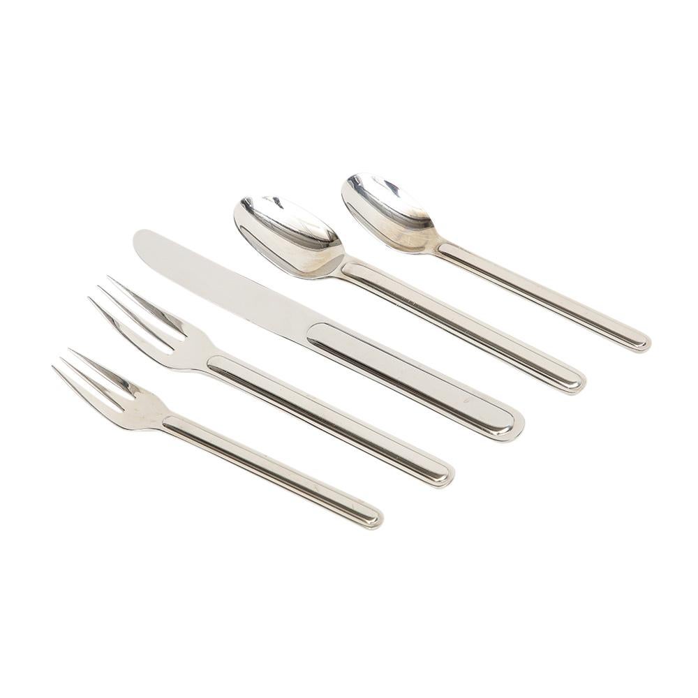 Late 20th Century Ward Bennett for Prisma Stainless Steel Flatware Cutlery, Signed For Sale